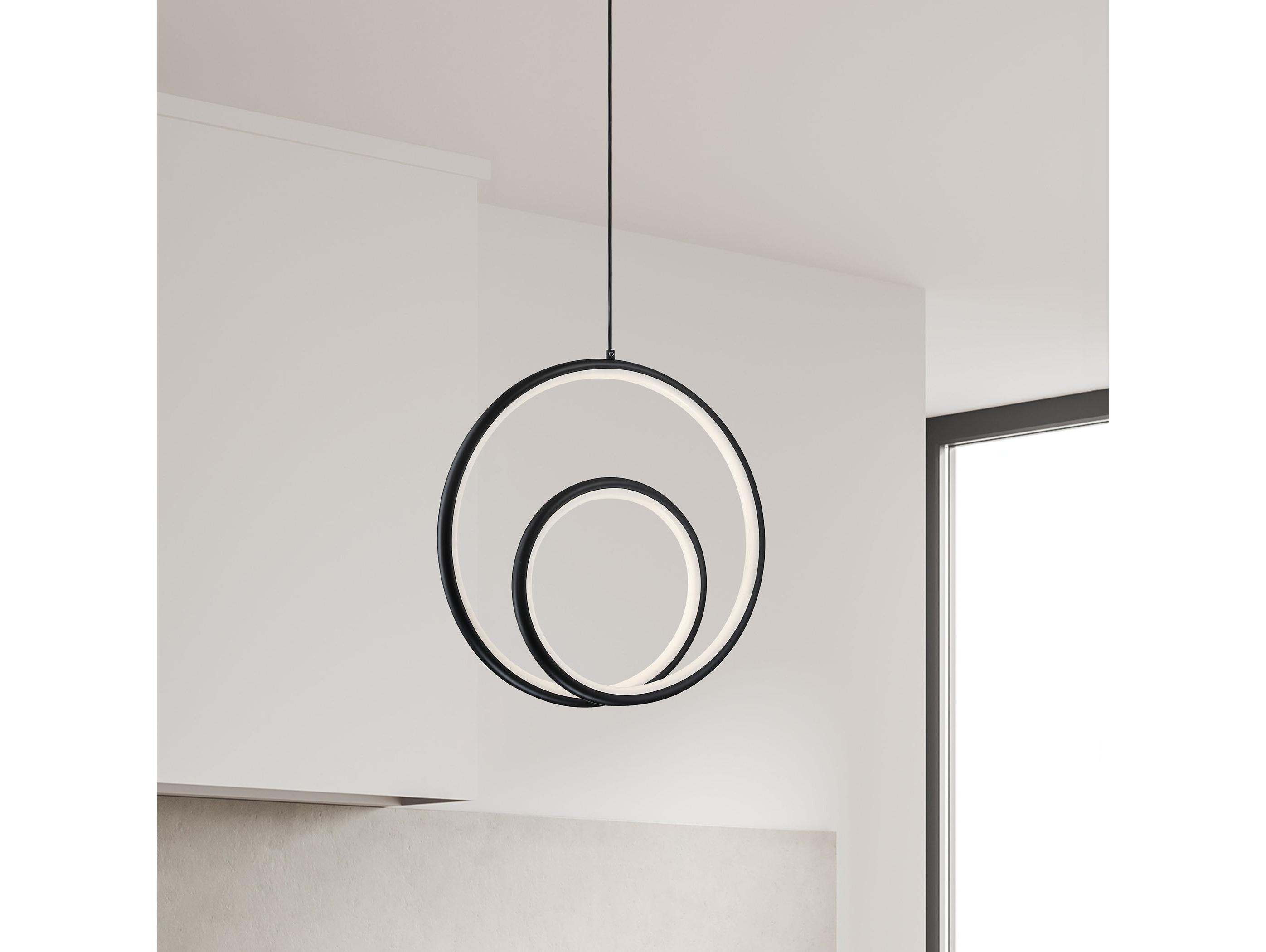 Dainolite Gabriel 1-Light Matte Black White Mini Pendant