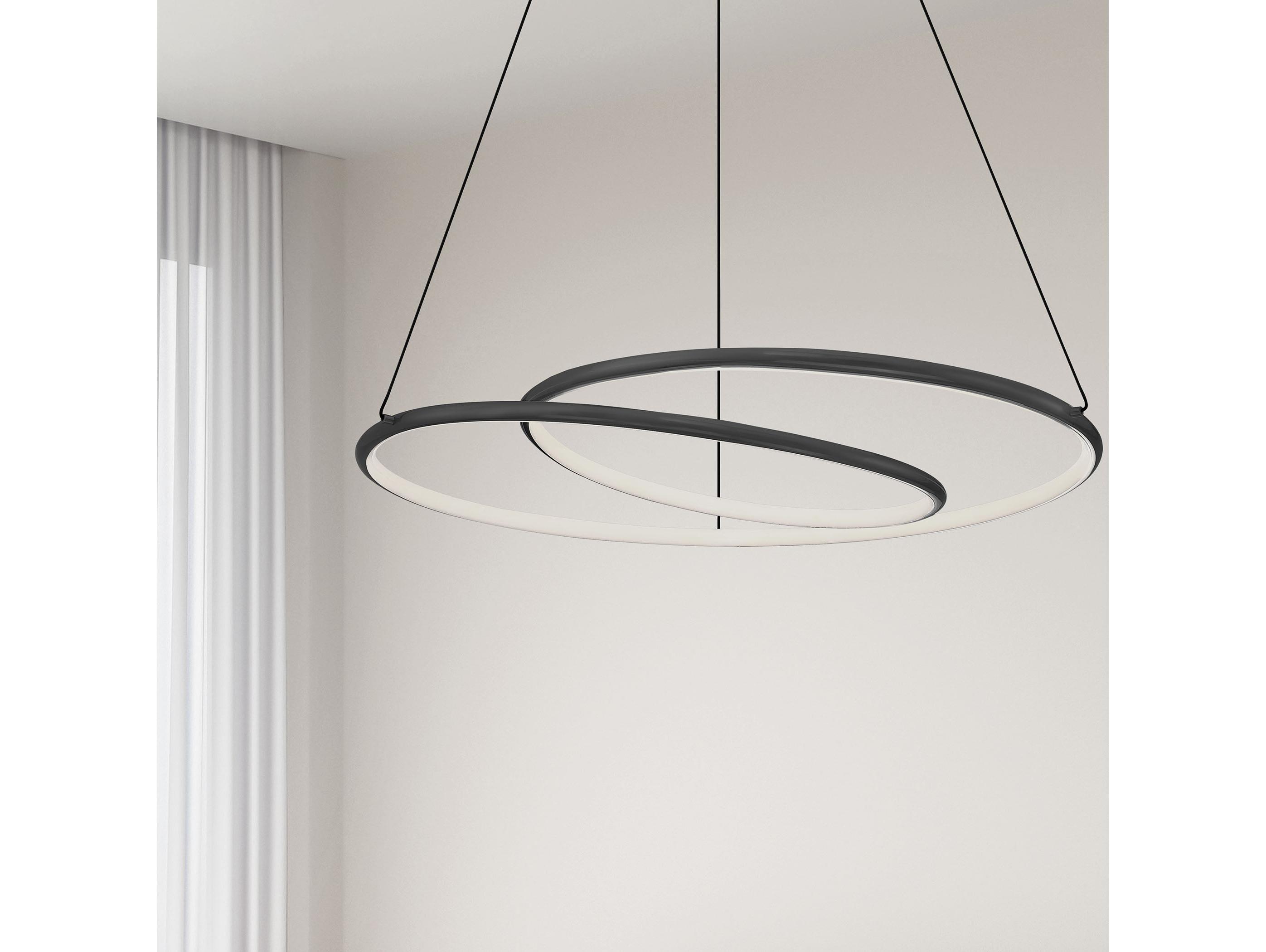 Dainolite Gabriel 1-Light Matte Black White Pendant