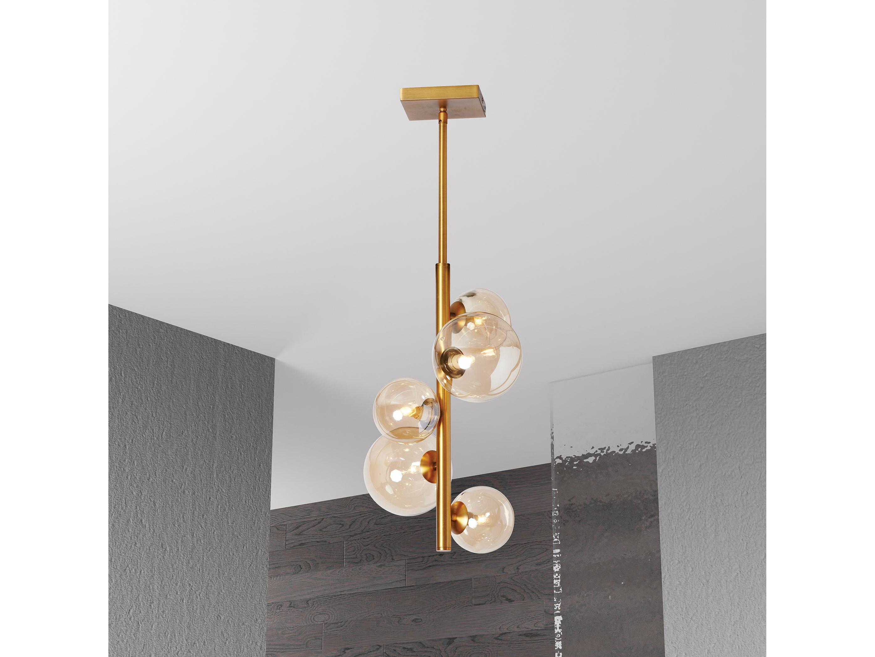 Dainolite Glasgow 5-Light Vintage Bronze Champagne Globe Mini Pendant