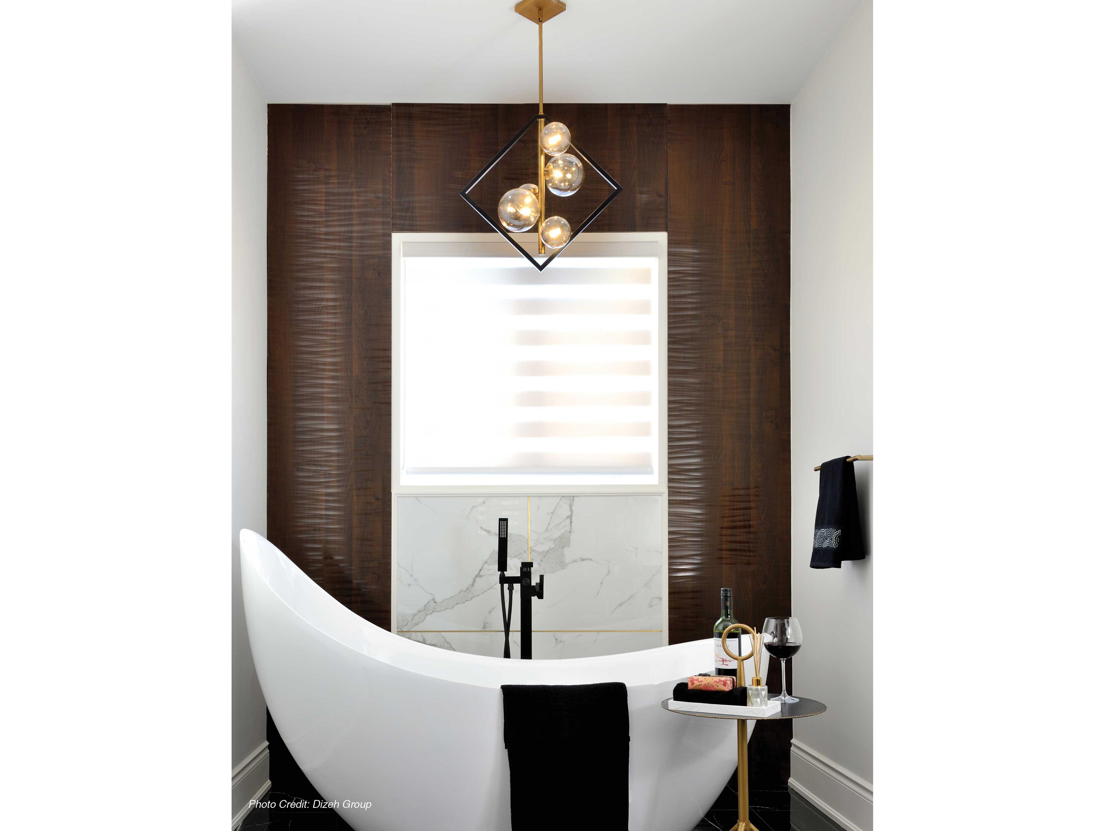 Dainolite Glasgow 5-Light Vintage Bronze Matte Black Champagne Globe Geometric Pendant