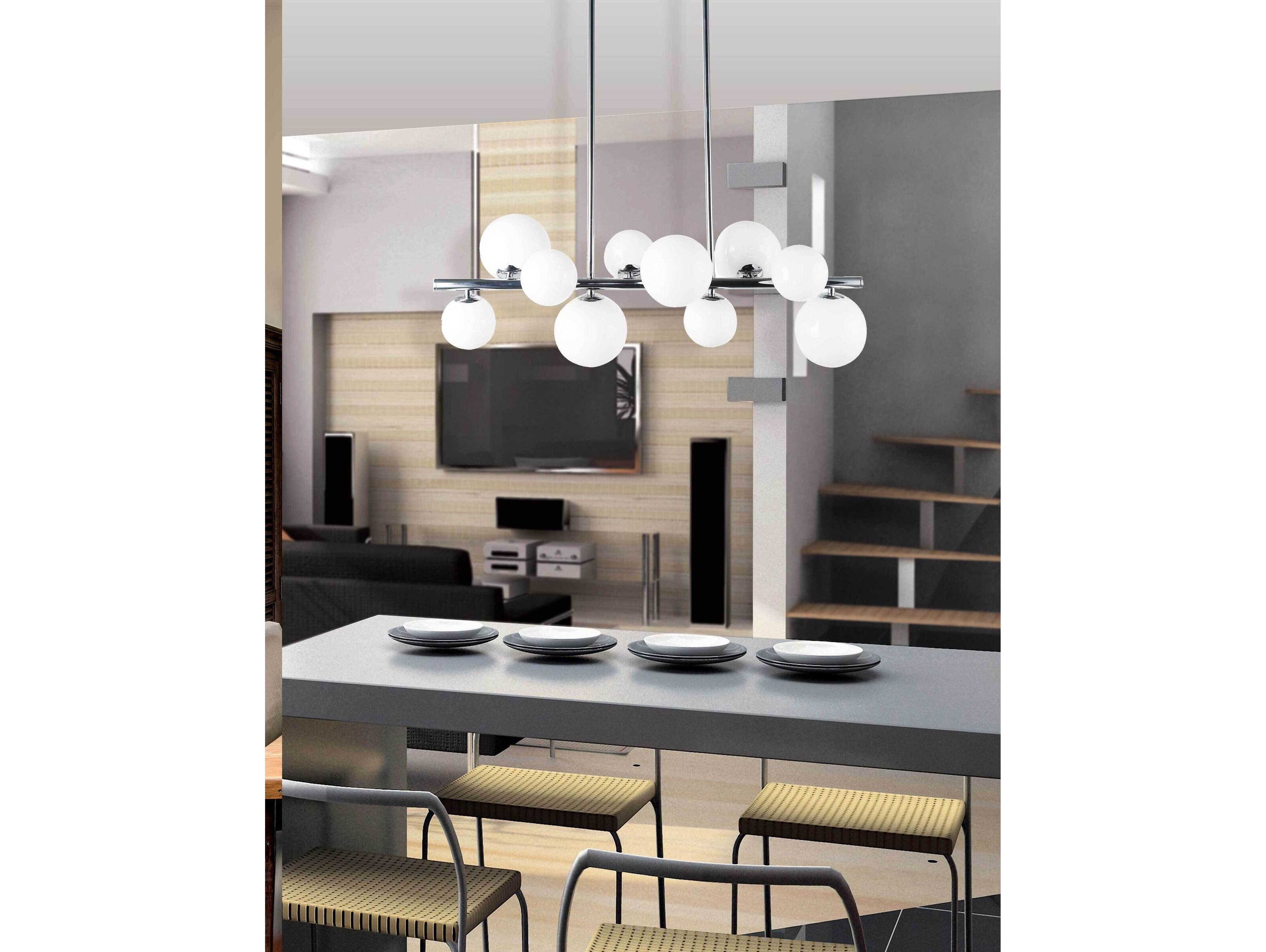 Dainolite Glasgow 10-Light Polished Chrome Globe Island Pendant