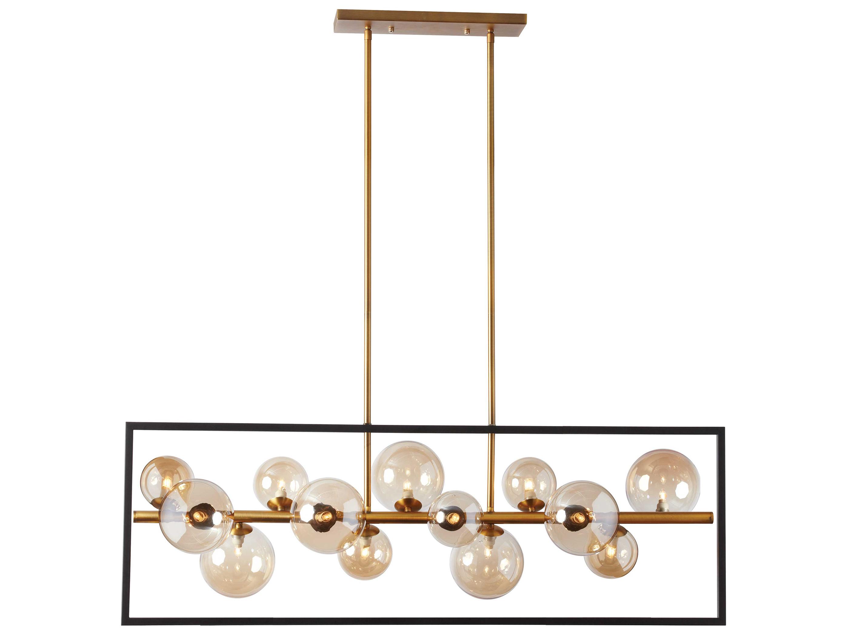 Dainolite Glasgow 13-Light Vintage Bronze Matte Black Champagne Globe Geometric Island Pendant