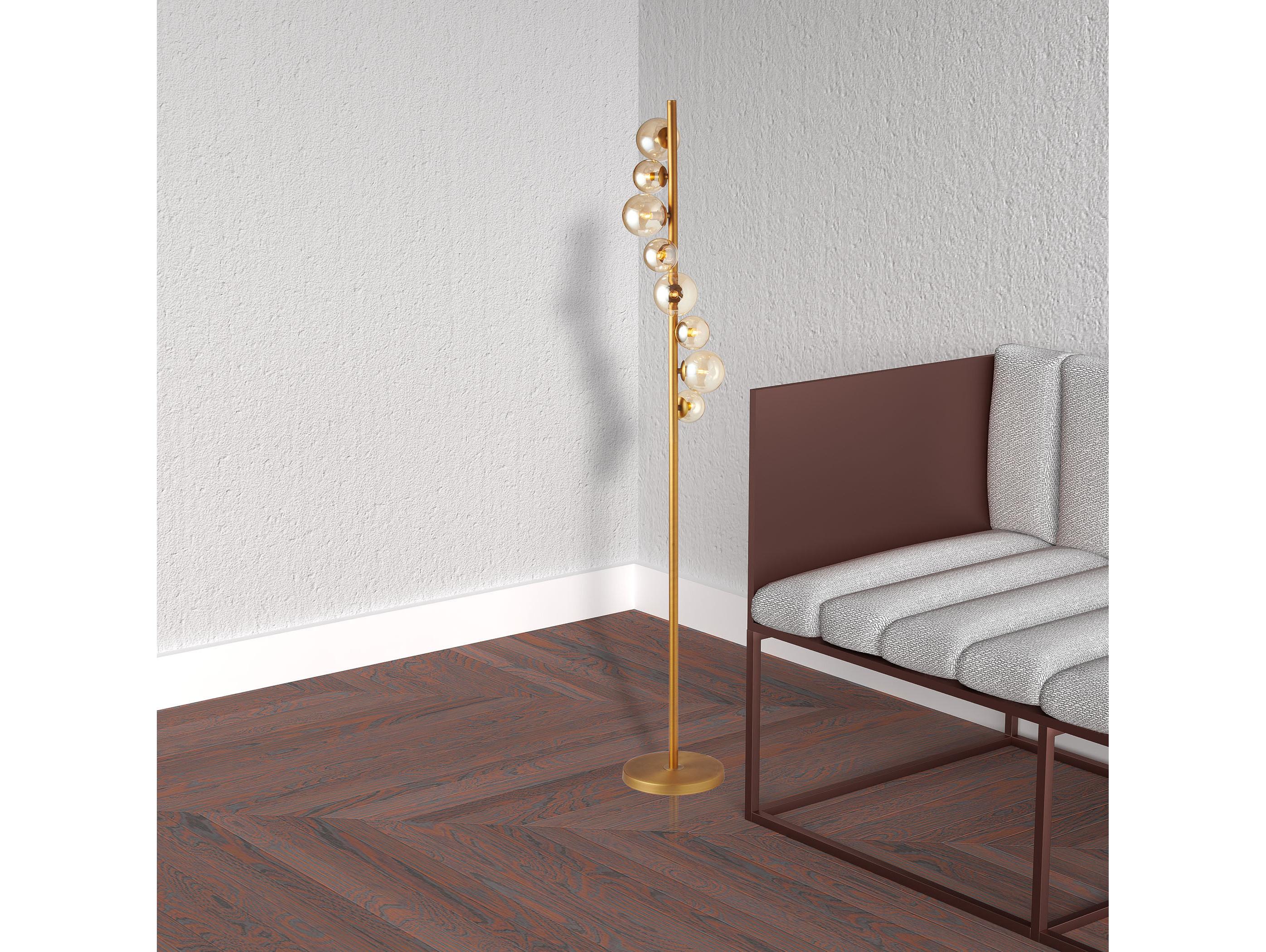 Dainolite Glasgow Vintage Bronze Champagne Floor Lamp