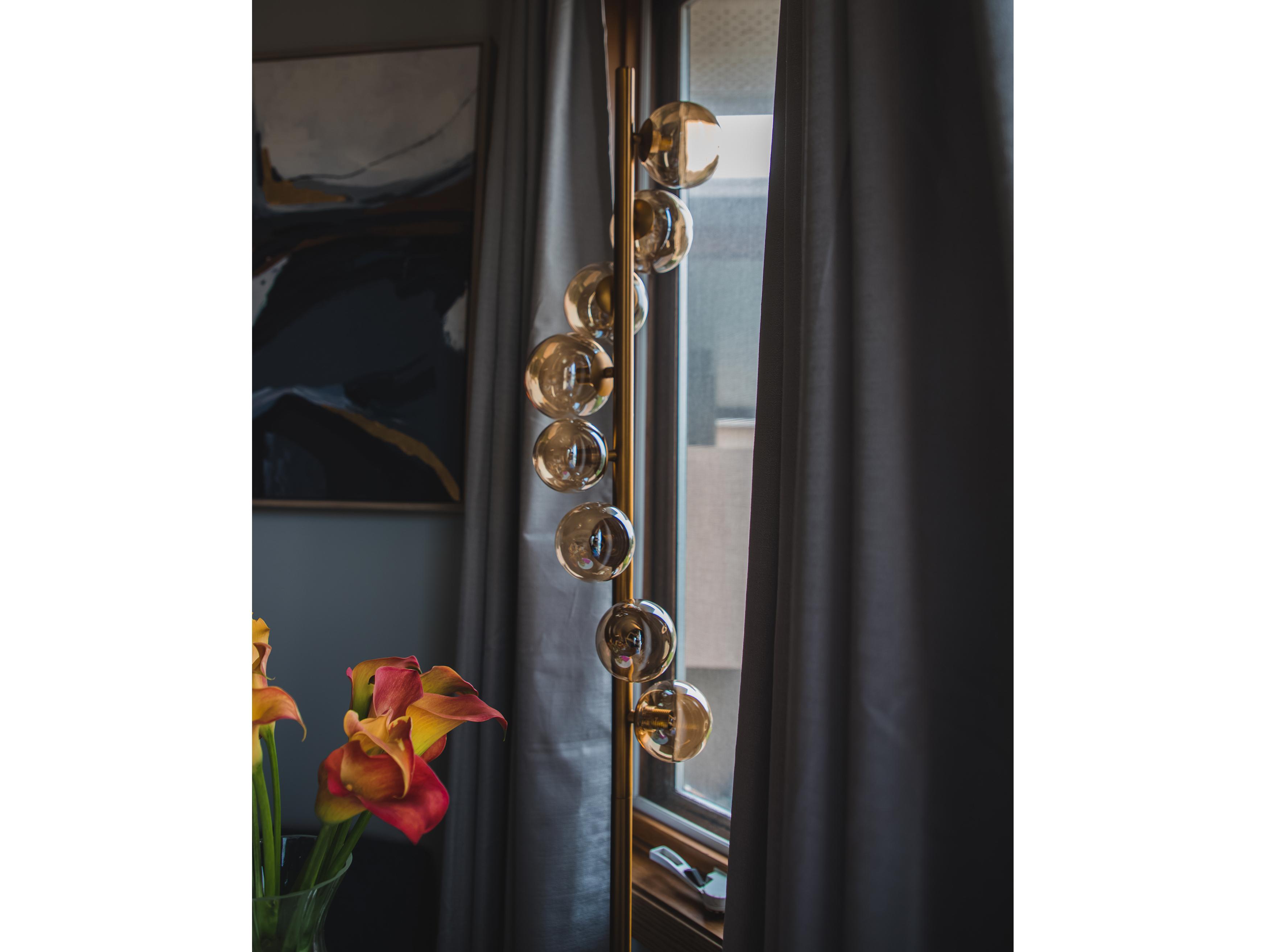 Dainolite Glasgow Vintage Bronze Champagne Floor Lamp