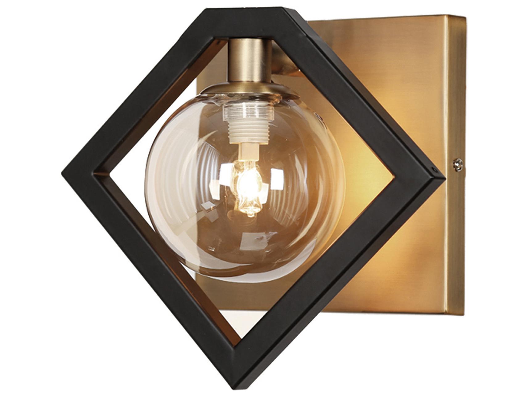Dainolite Glasgow 1-Light Vintage Bronze Matte Black Champagne Wall Sconce