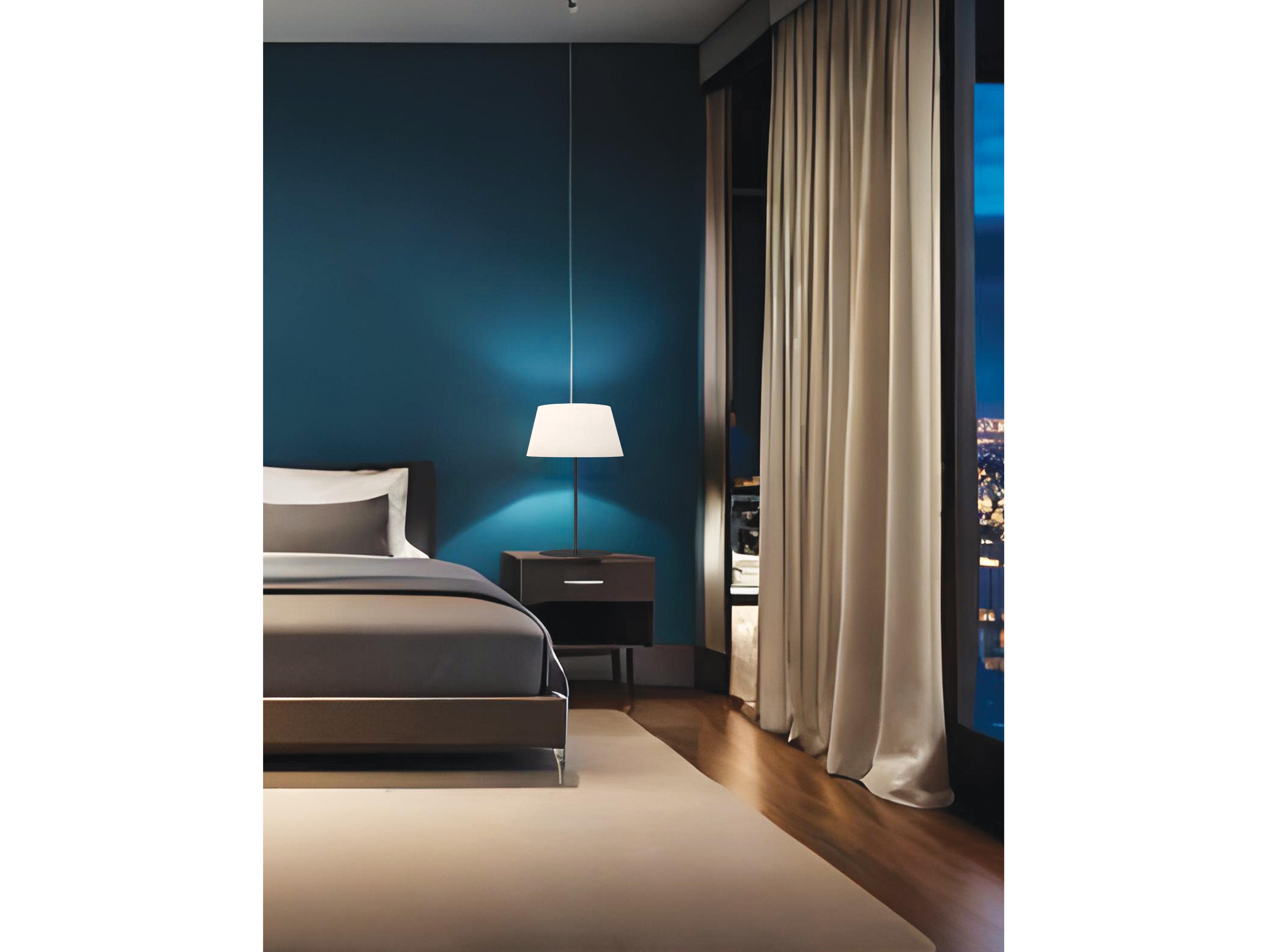 Dainolite Gretchen Matte Black White Fabric Buffet Lamp