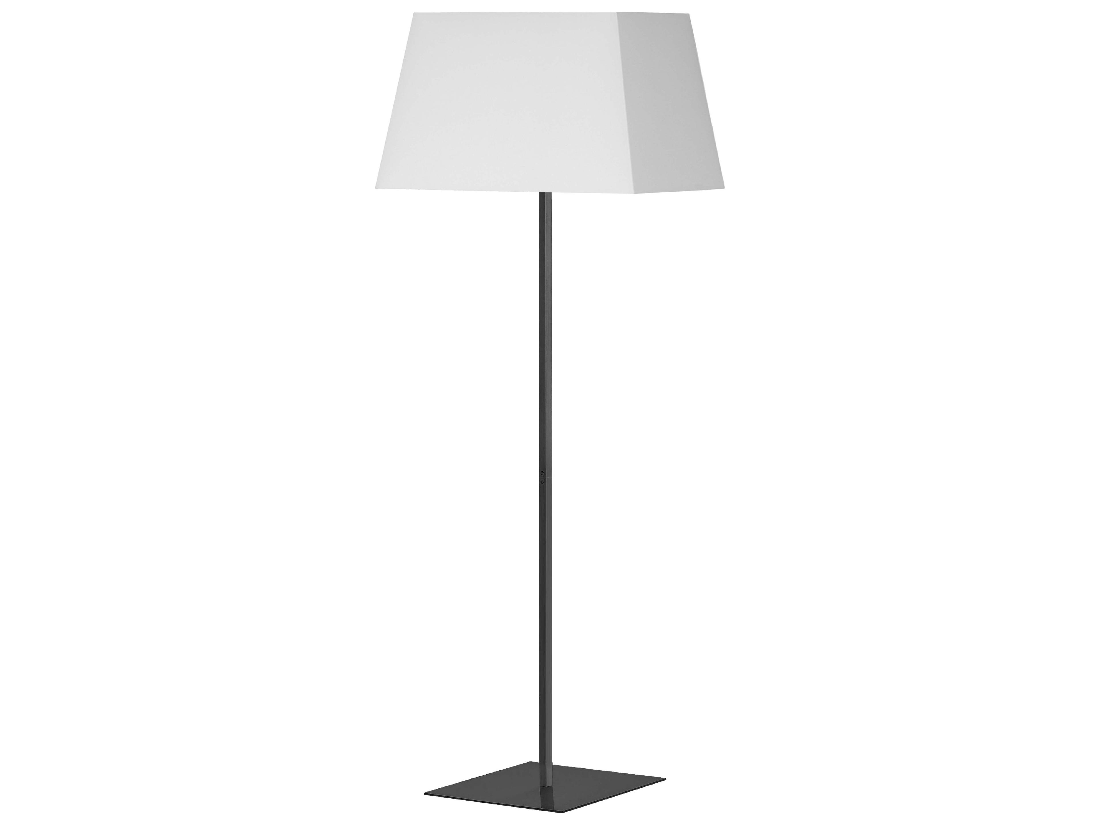 Dainolite Gretchen Matte Black White Fabric Floor Lamp