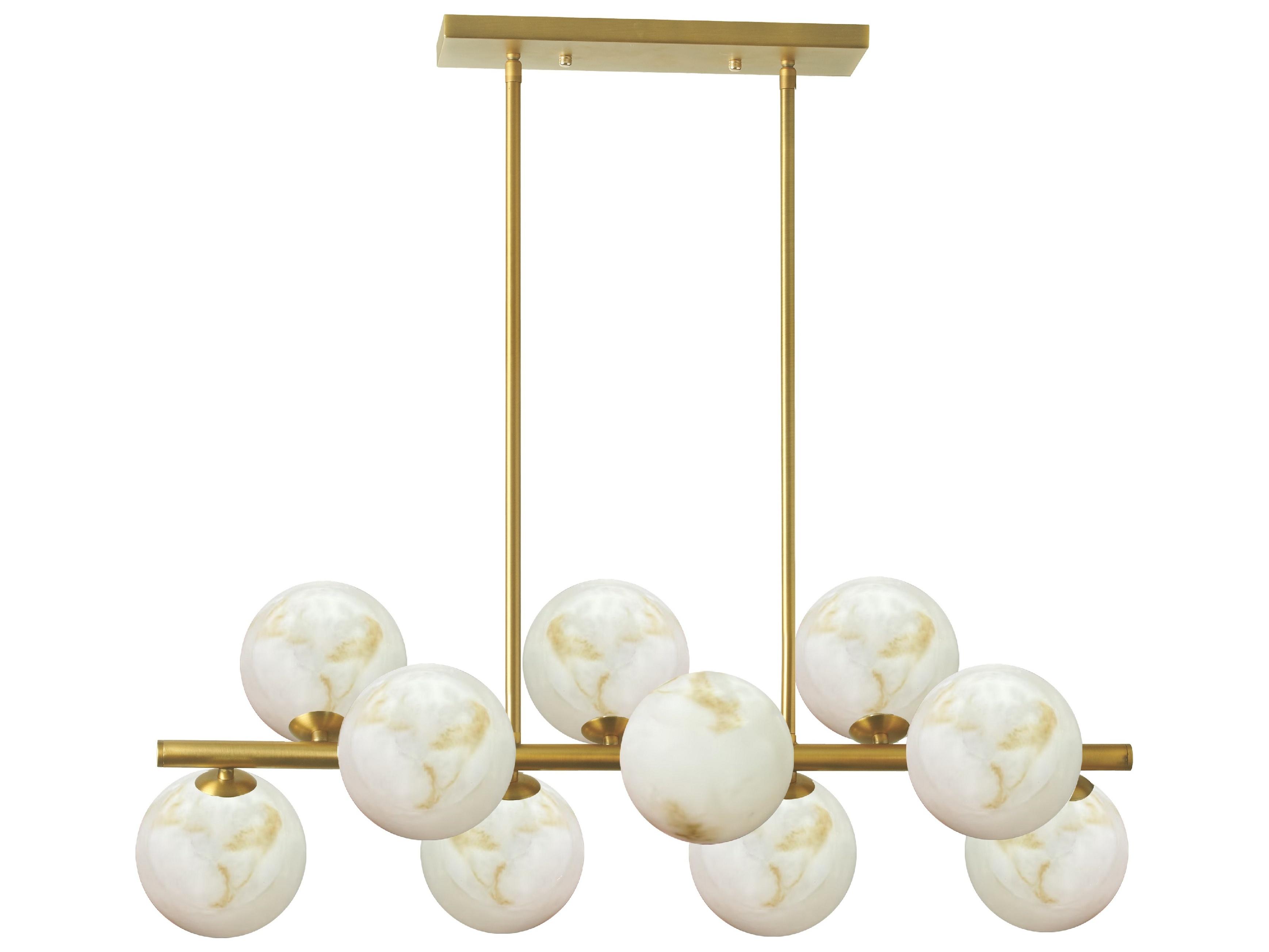 Dainolite Giovanna 10-Light Aged Brass Globe Island Pendant