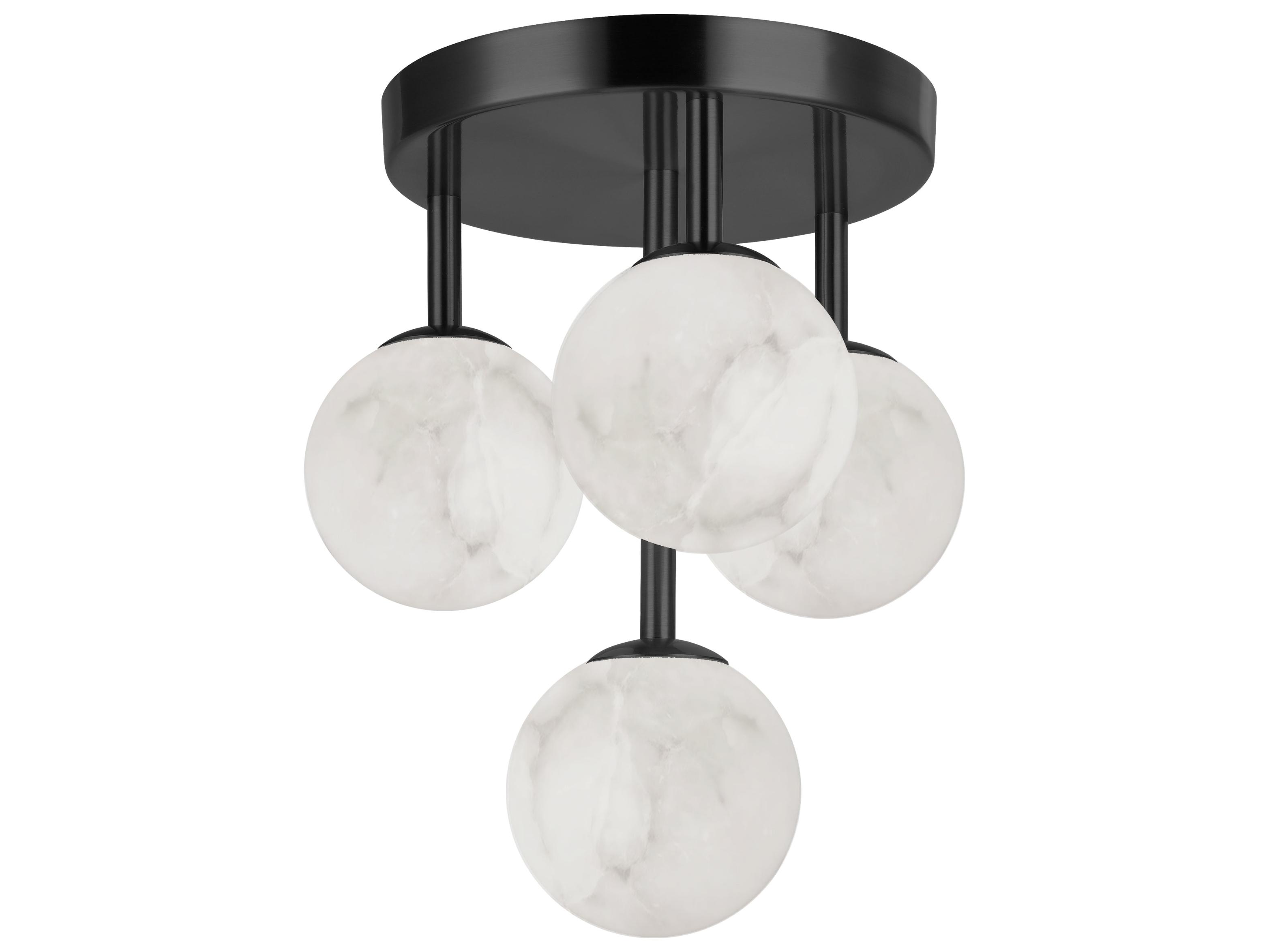 Dainolite Giovanna 4-Light Matte Black Globe Flush Mount