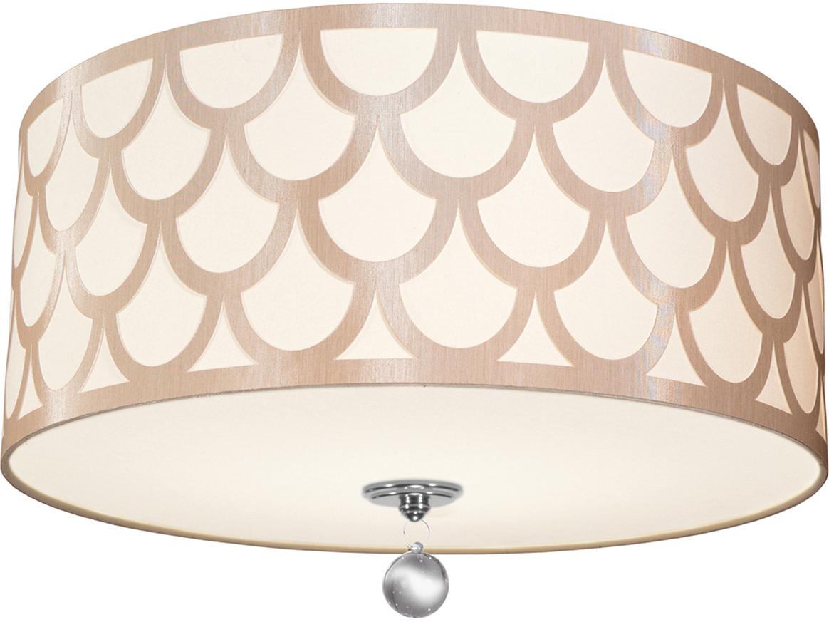 Dainolite Hannah 4-Light Gold Polished Chrome Drum Flush Mount