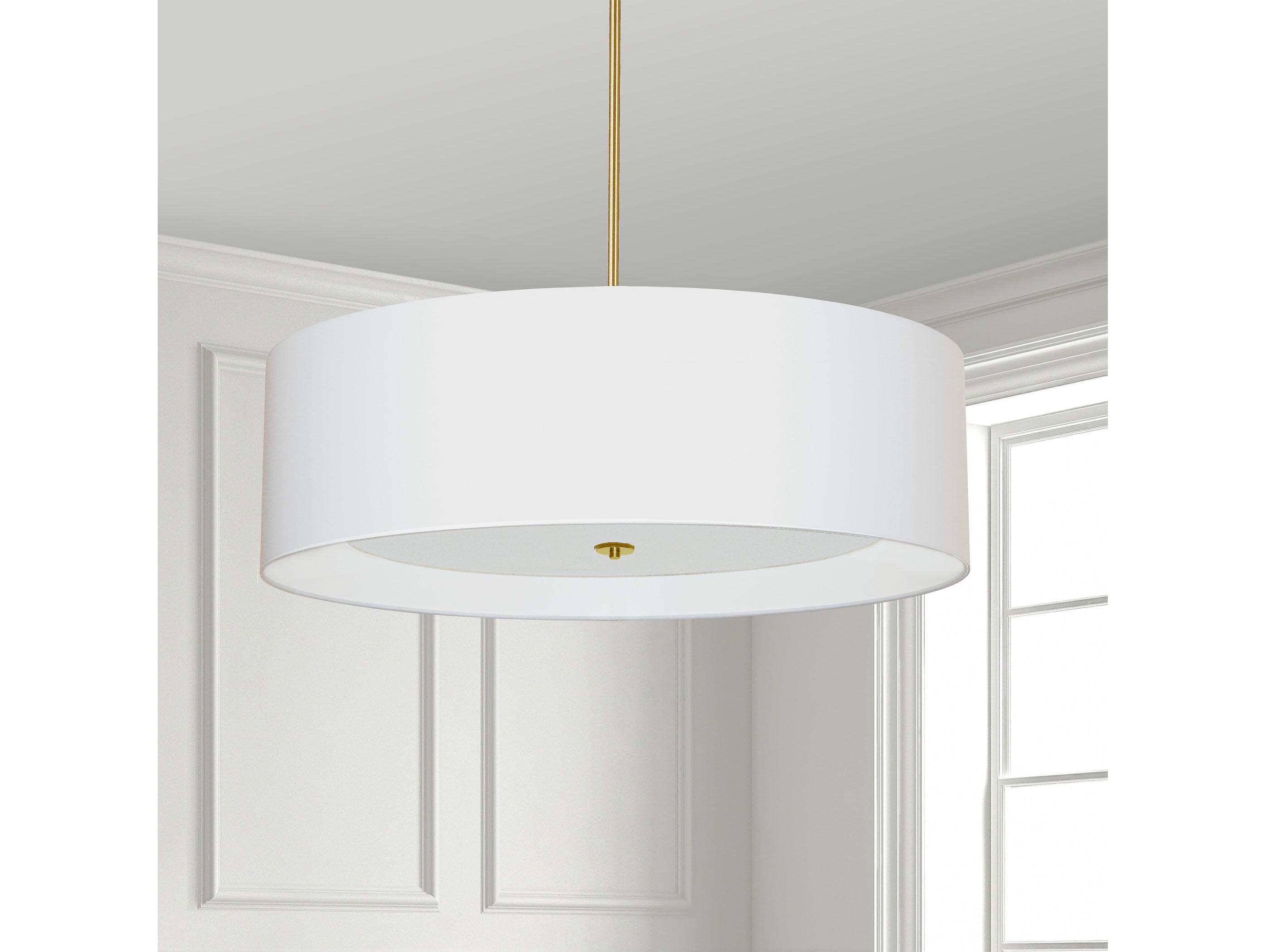 Dainolite Helena 4-Light Aged Brass White Pendant