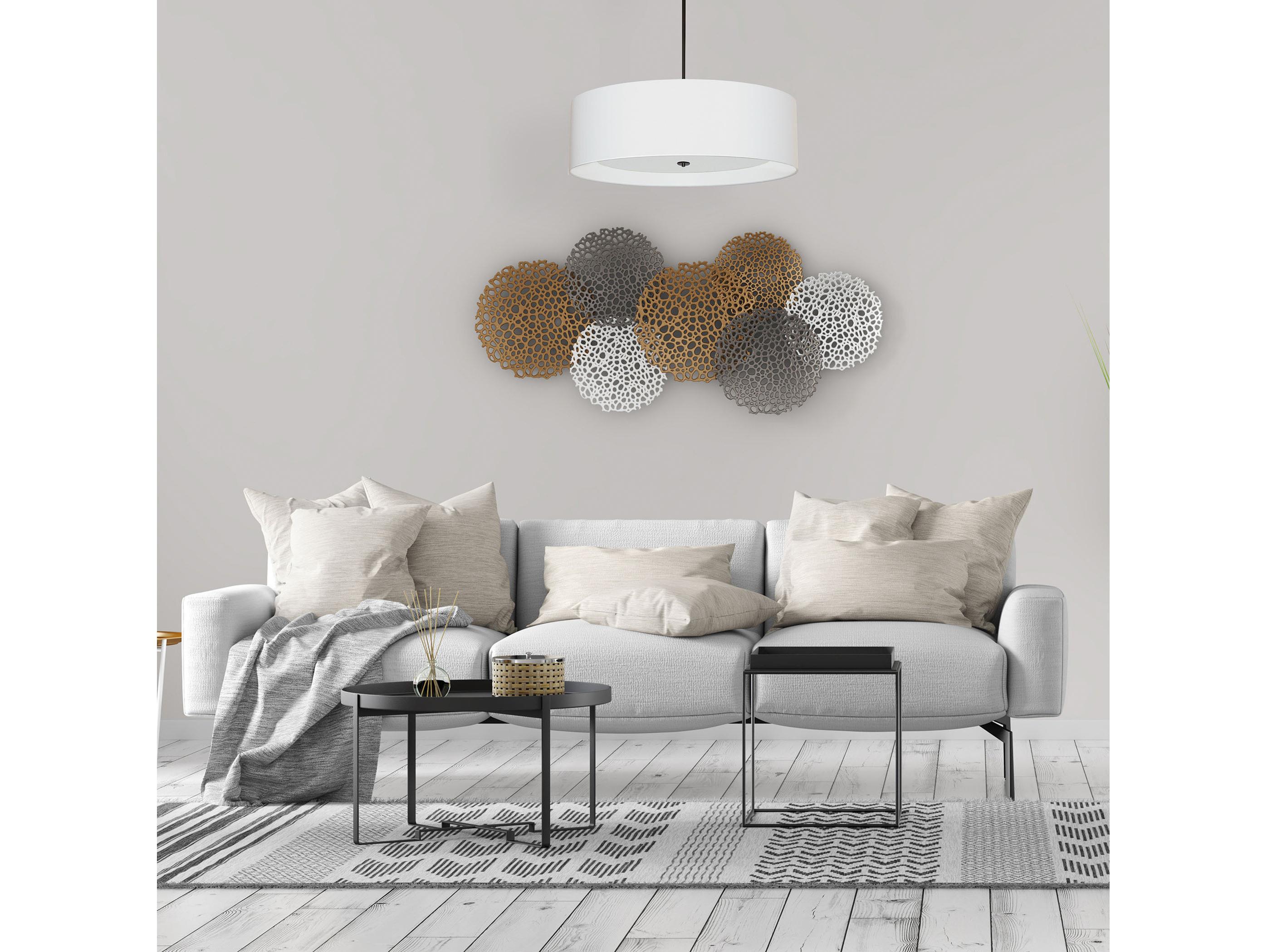 Dainolite Helena 4-Light Matte Black White Pendant