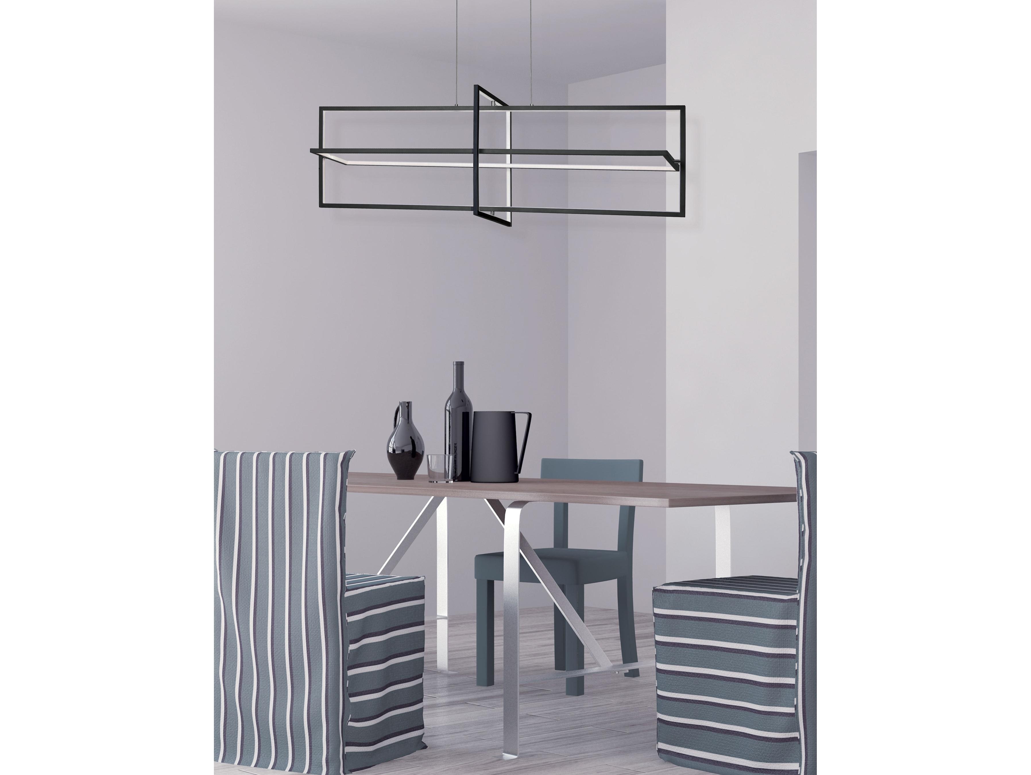 Dainolite Hildegard 1-Light Matte Black Geometric Island Pendant