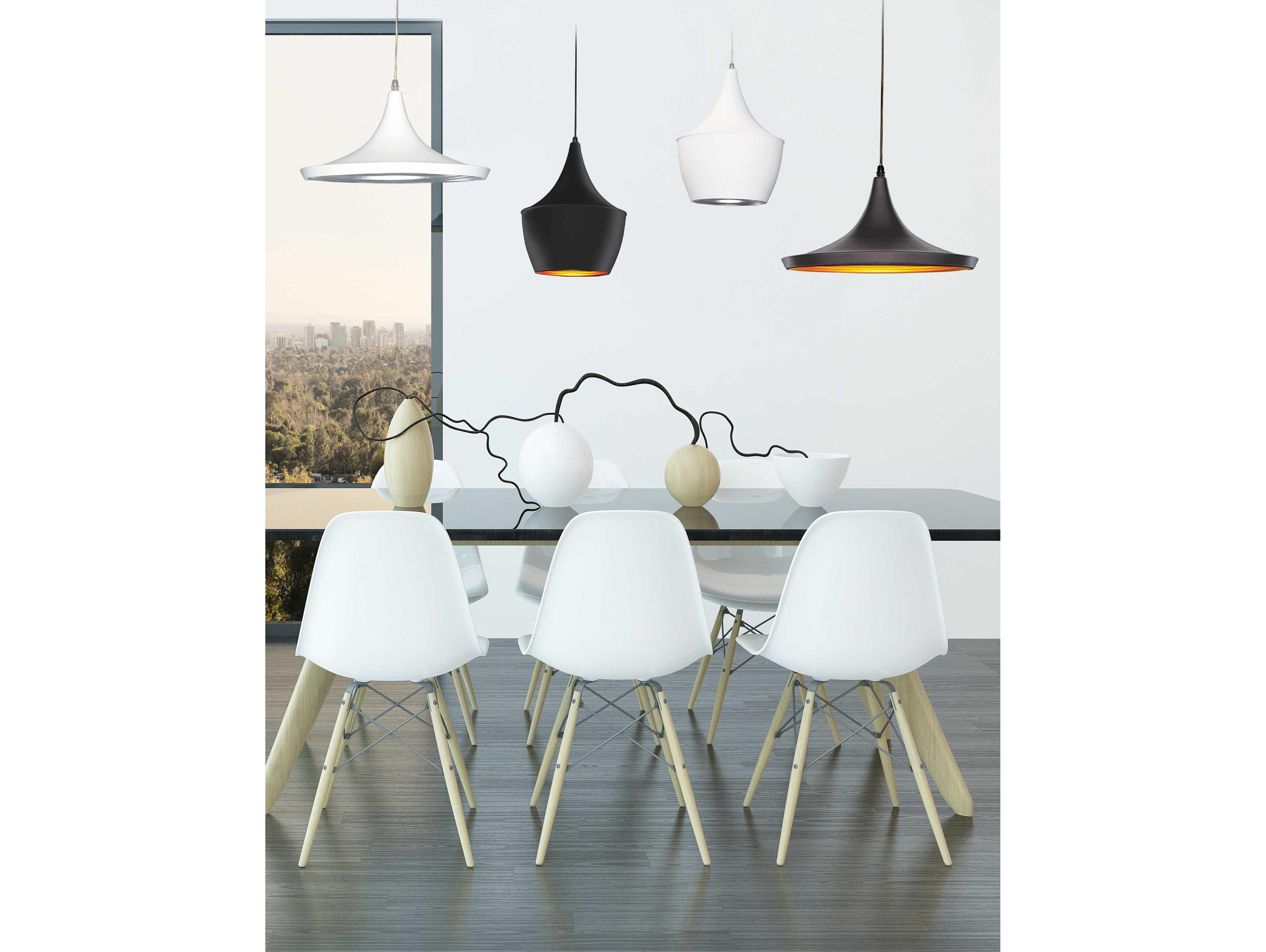 Dainolite Helsinki 1-Light Matte White Silver Mini Pendant