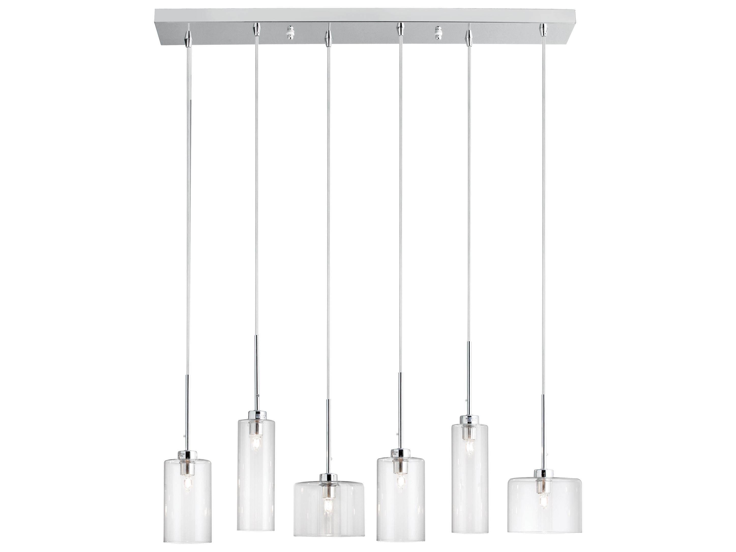 Dainolite Industrial Chic 6-Light Polished Chrome Linear Island Pendant