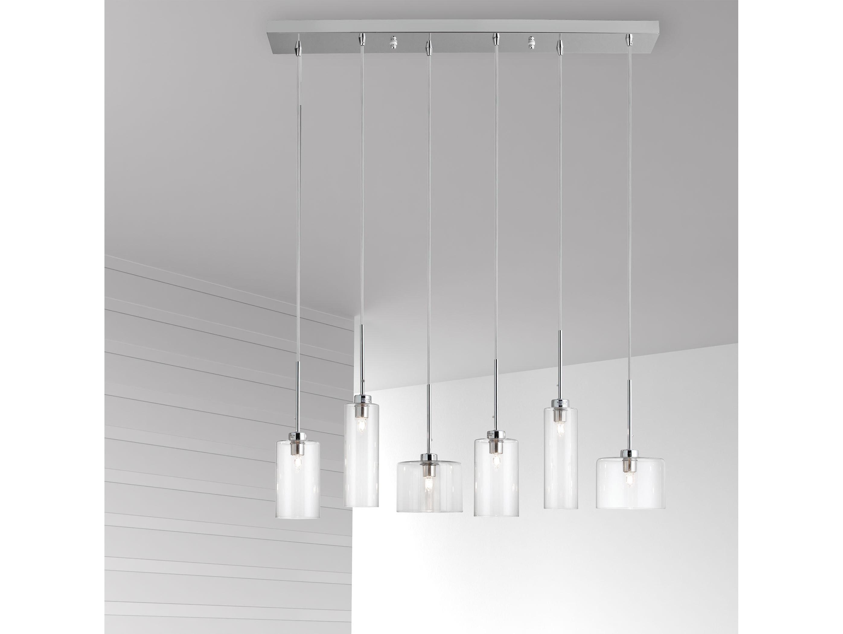 Dainolite Industrial Chic 6-Light Polished Chrome Linear Island Pendant