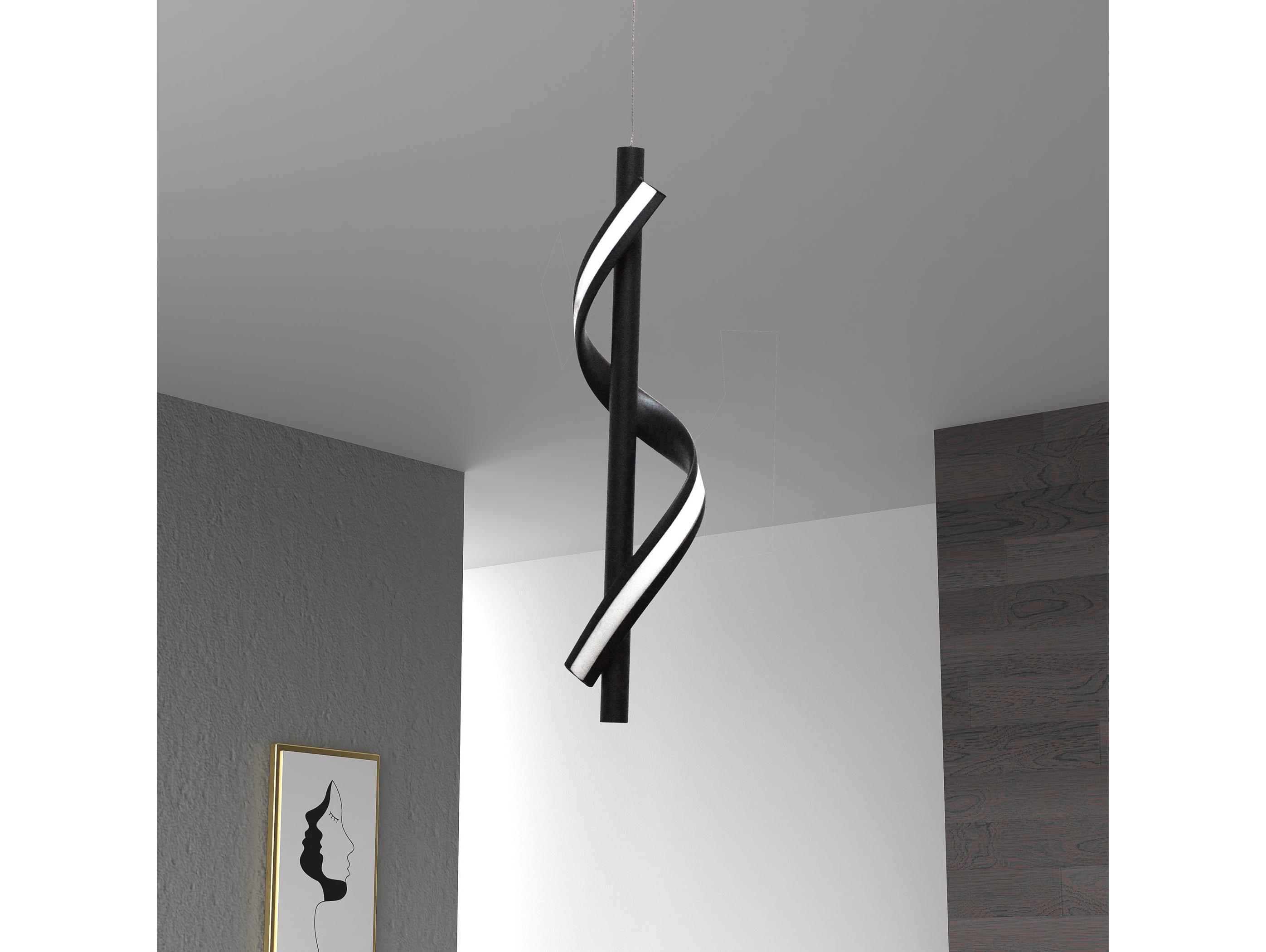 Dainolite Justine 1-Light Matte Black White Linear Mini Pendant