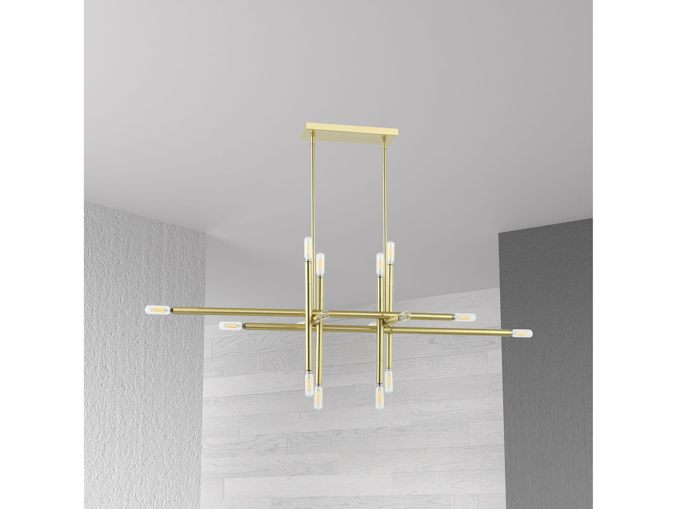 Dainolite Kanata 16-Light Aged Brass Linear Island Pendant