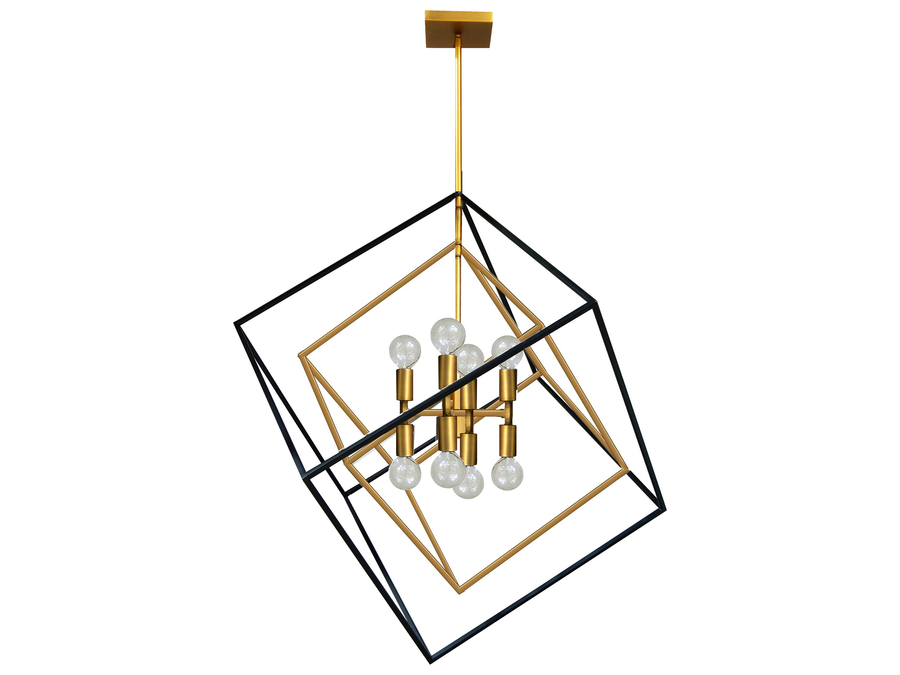 Dainolite Kappa 8-Light Vintage Bronze Matte Black Geometric Pendant