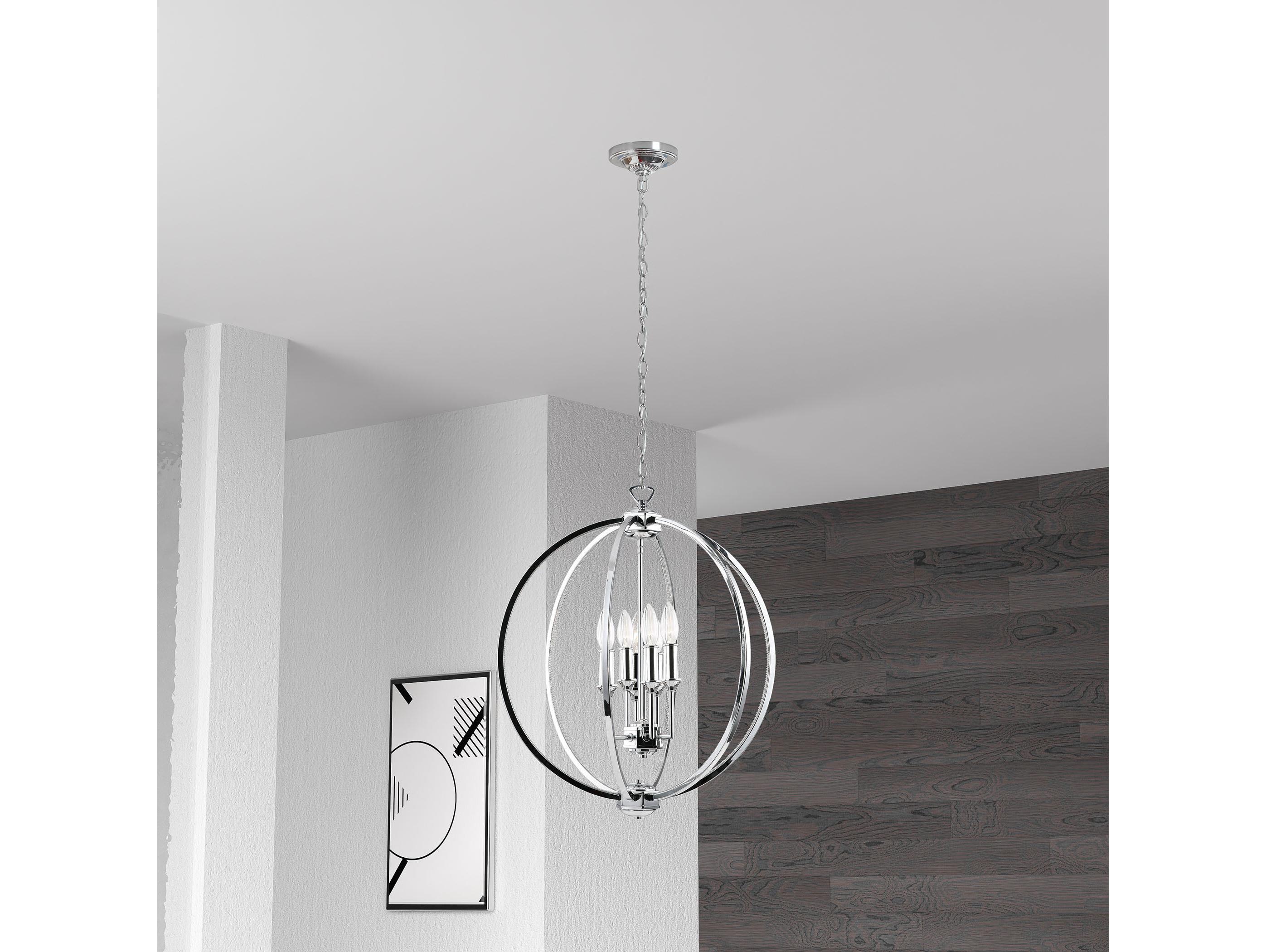 Dainolite Karland 6-Light Polished Chrome Globe Chandelier