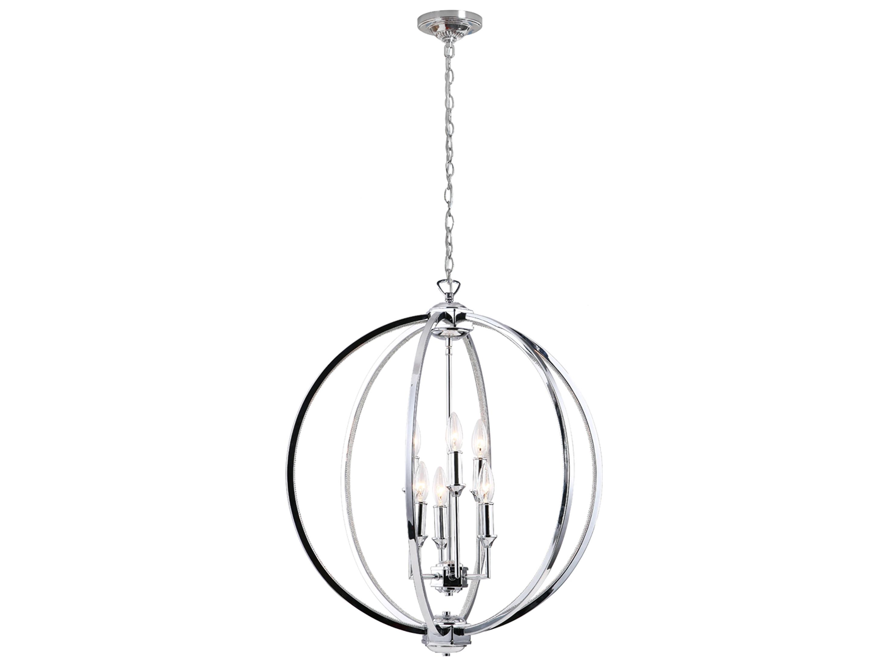 Dainolite Karland 6-Light Polished Chrome Globe Chandelier