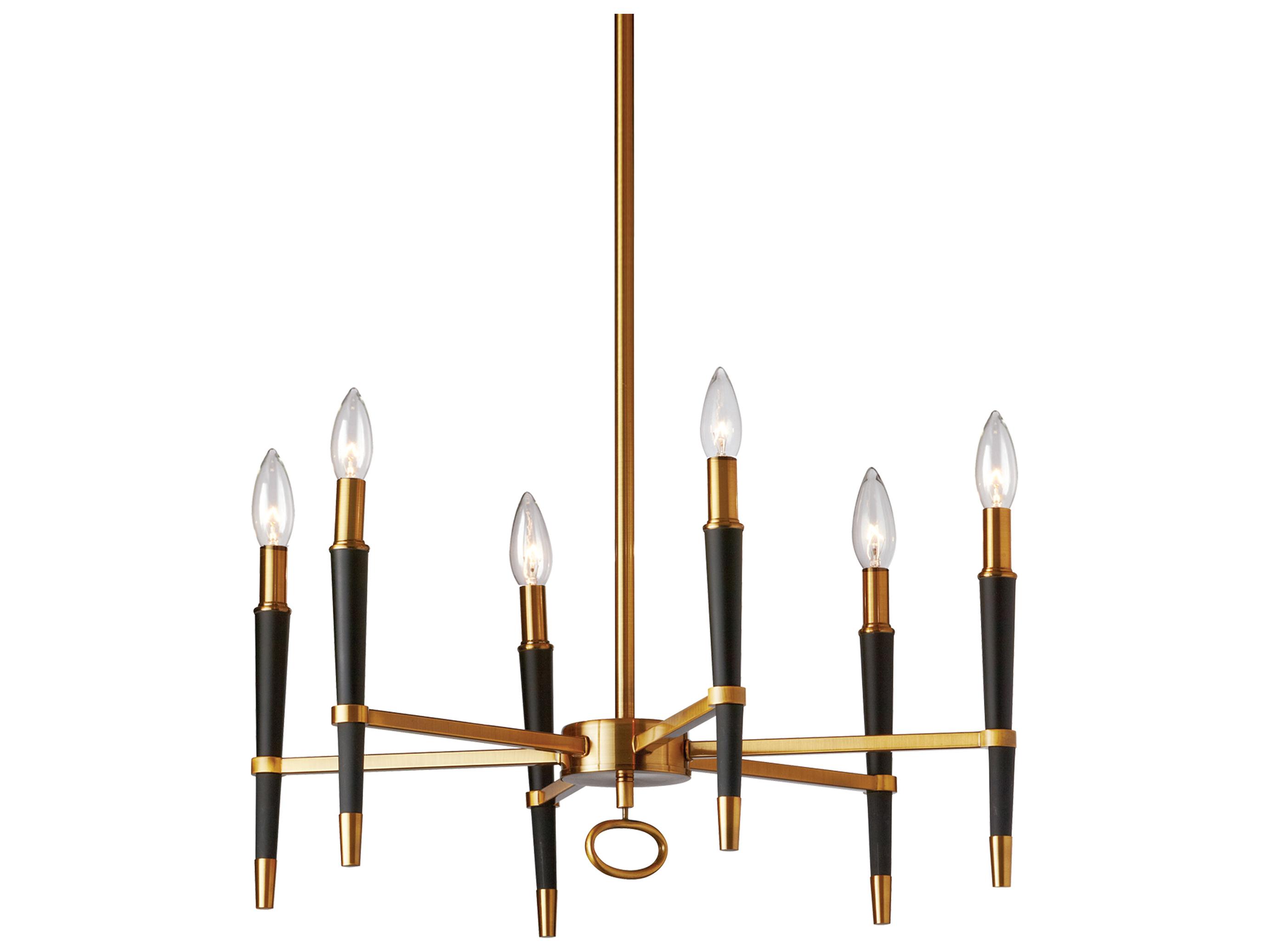 Dainolite Langford 6-Light Vintage Bronze Black Candelabra Chandelier