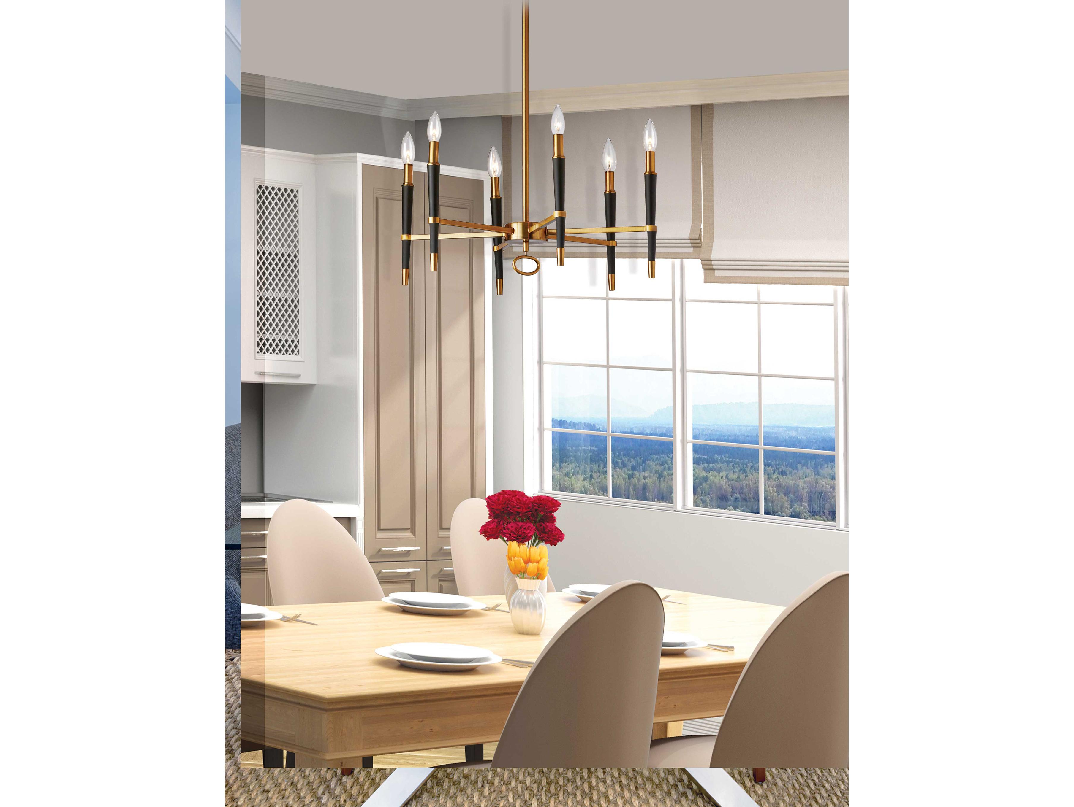 Dainolite Langford 6-Light Vintage Bronze Black Candelabra Chandelier