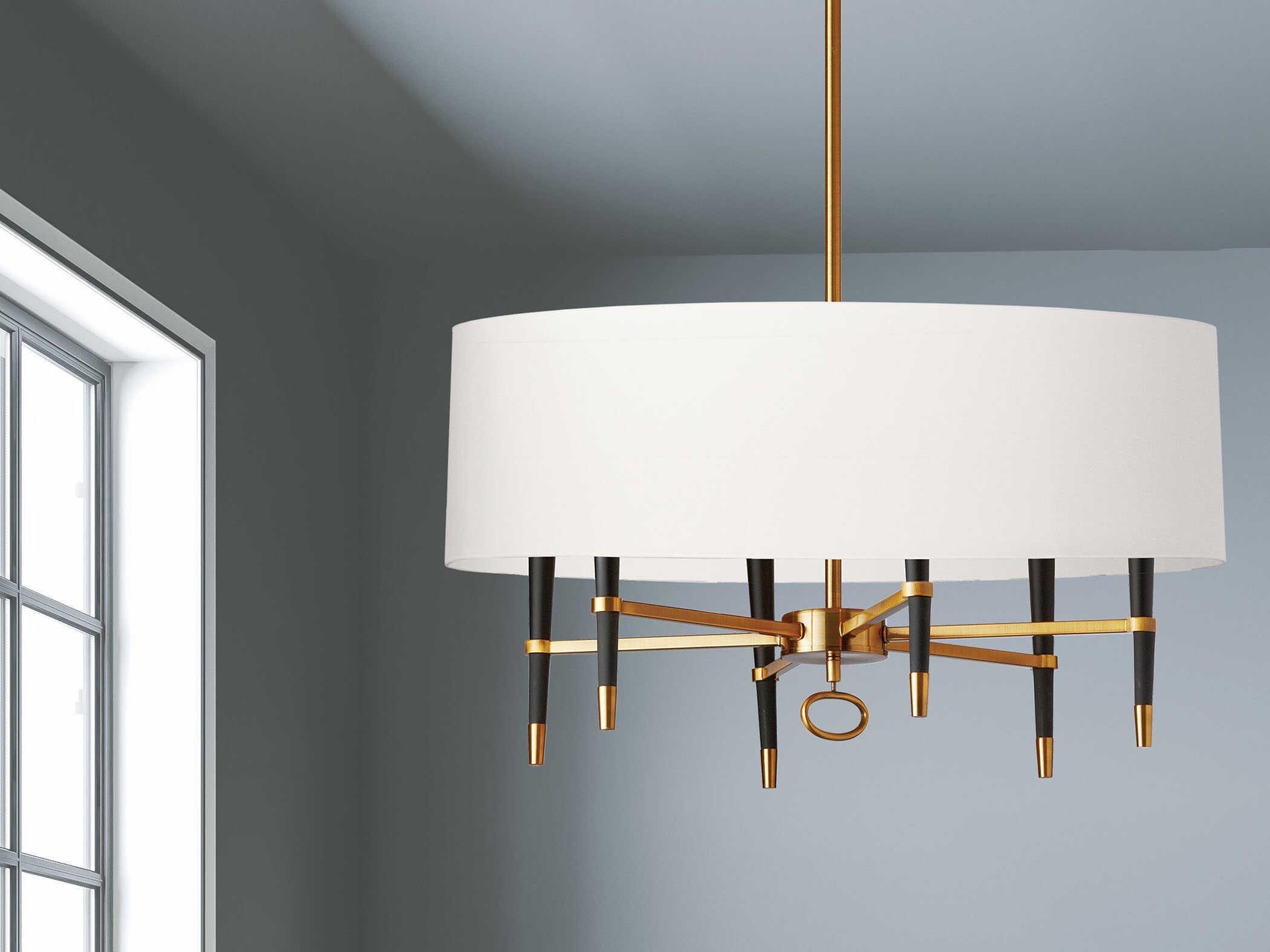 Dainolite Langford 6-Light Vintage Bronze Black Drum Chandelier