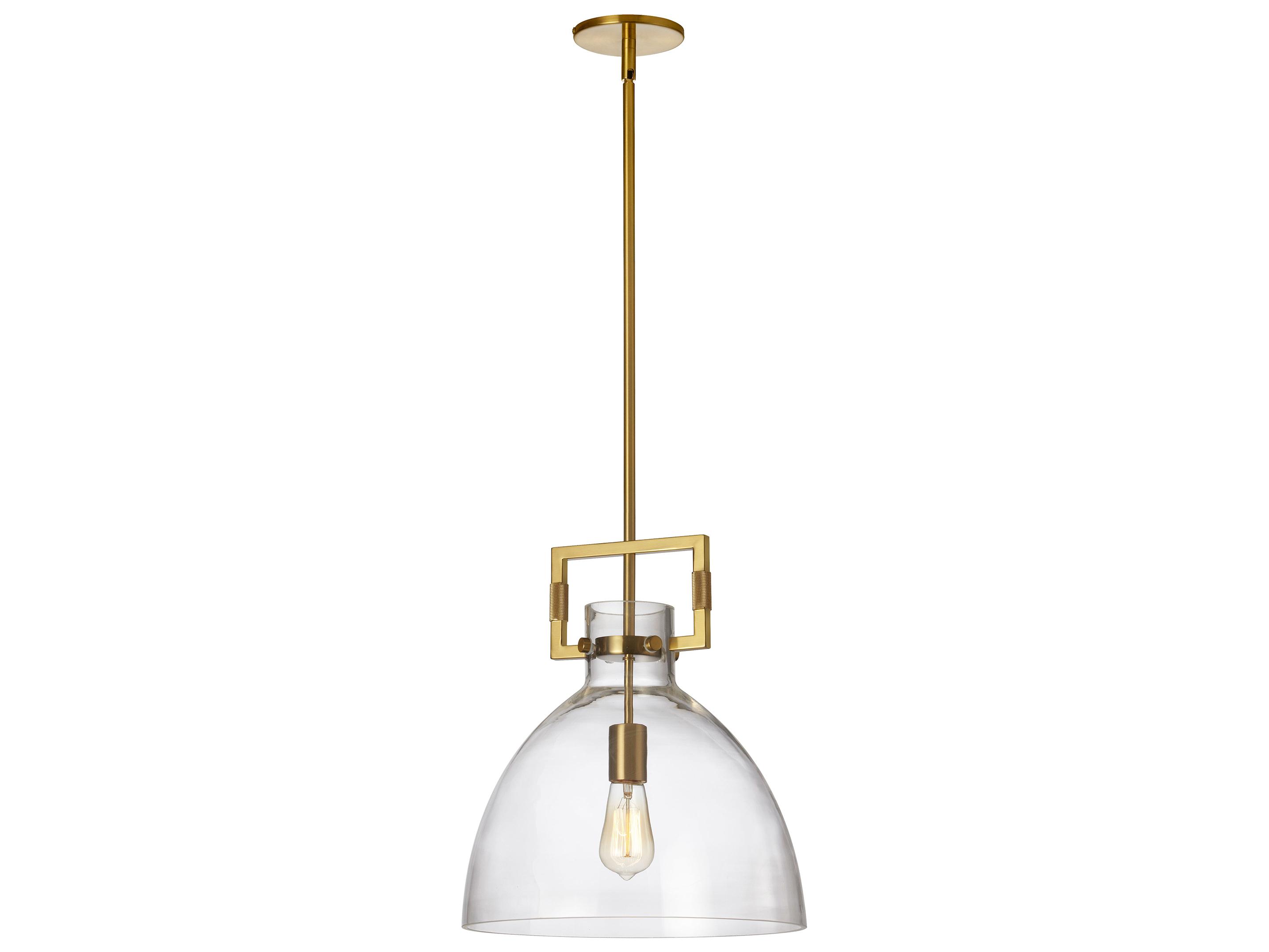 Dainolite Liberty 1-Light Aged Brass Dome Pendant