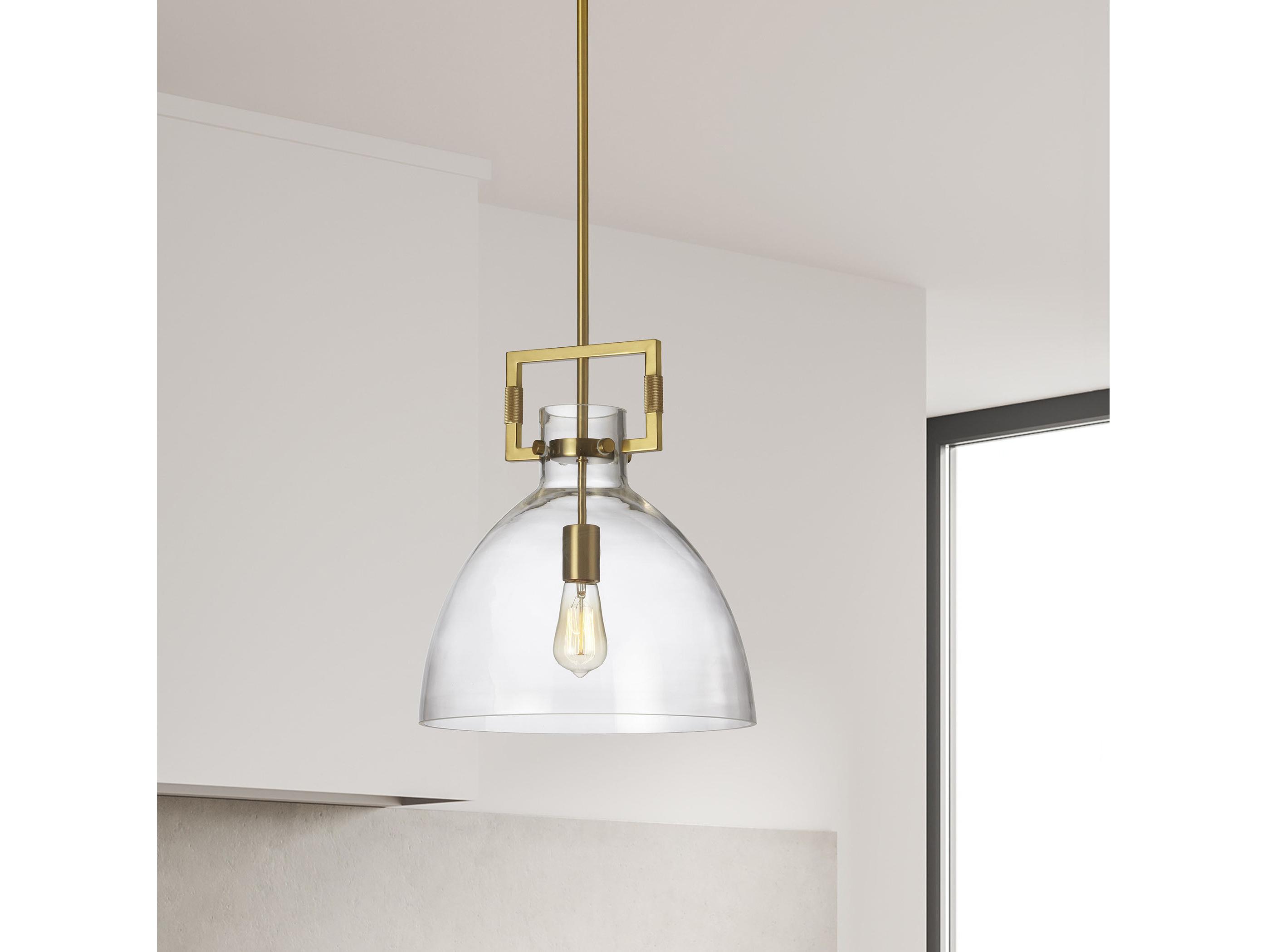 Dainolite Liberty 1-Light Aged Brass Dome Pendant