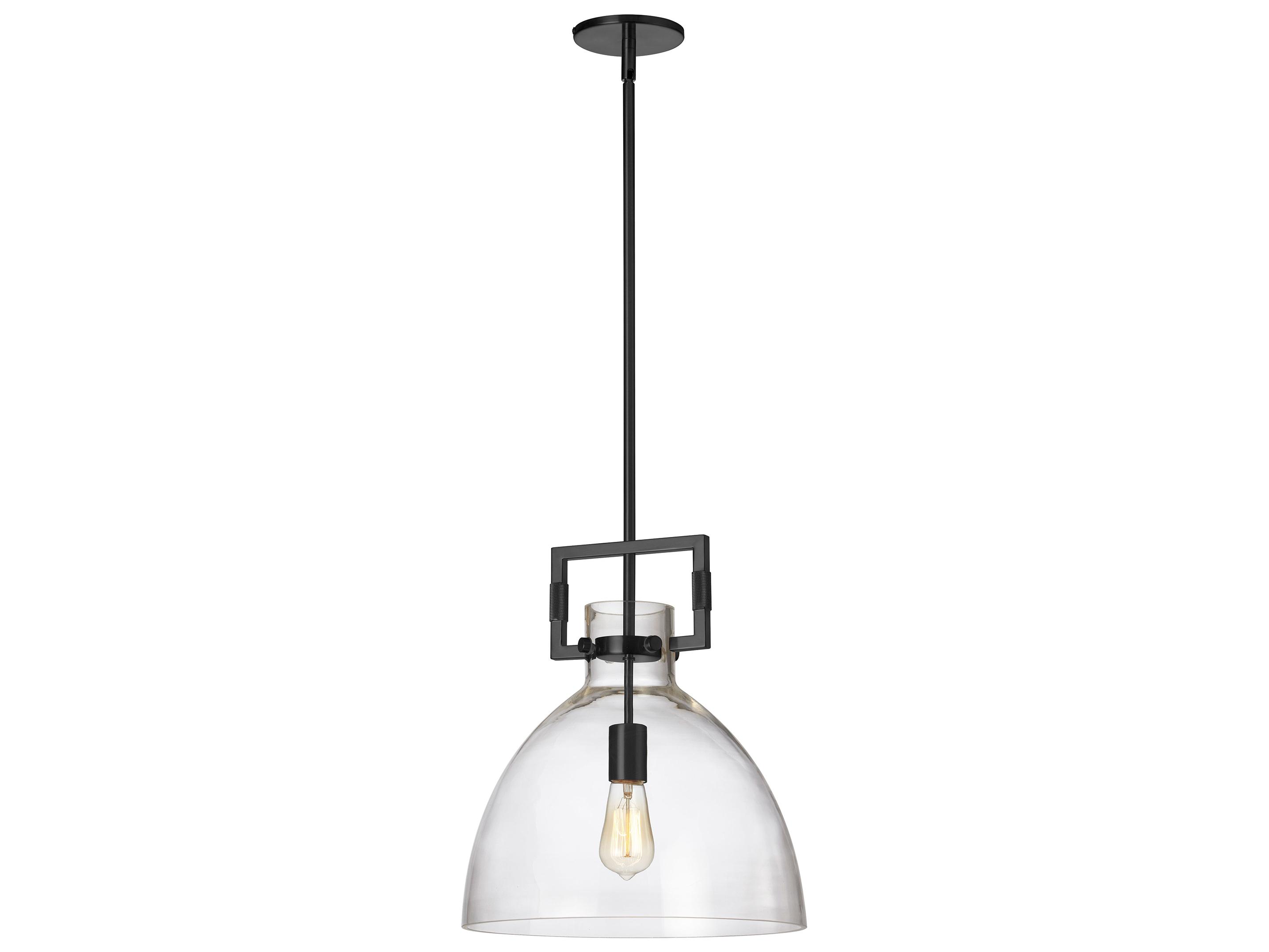 Dainolite Liberty 1-Light Matte Black Dome Pendant