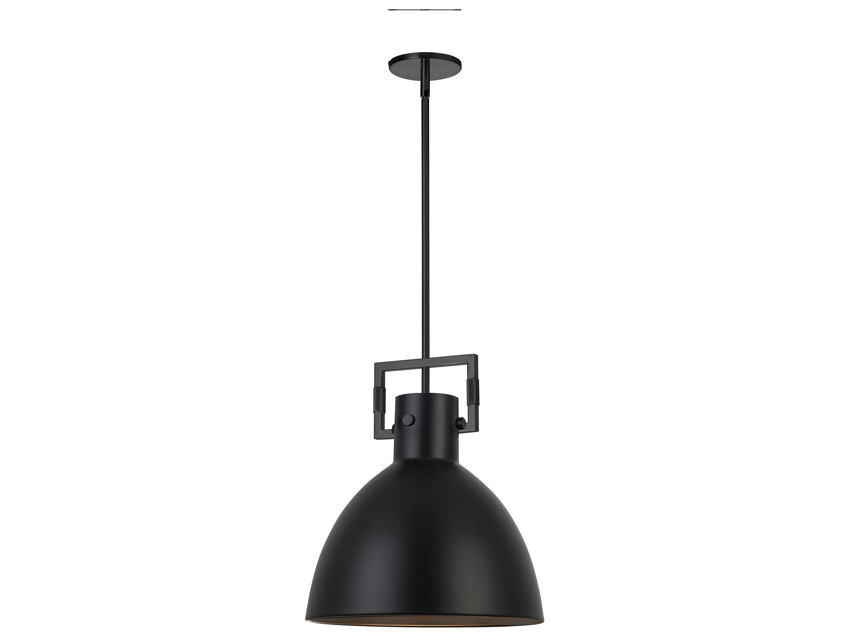 Dainolite Liberty 1-Light Matte Black Dome Pendant