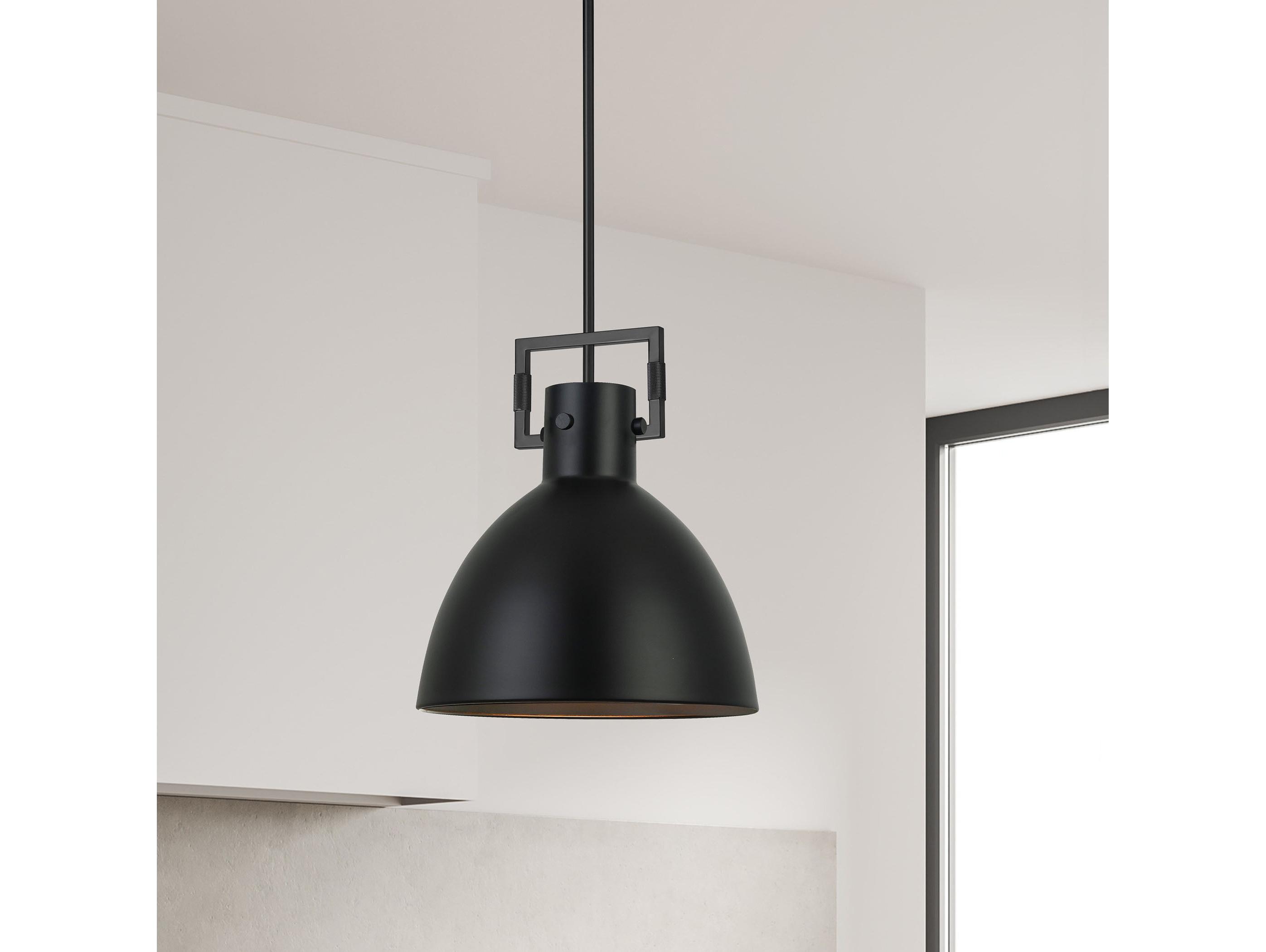 Dainolite Liberty 1-Light Matte Black Dome Pendant