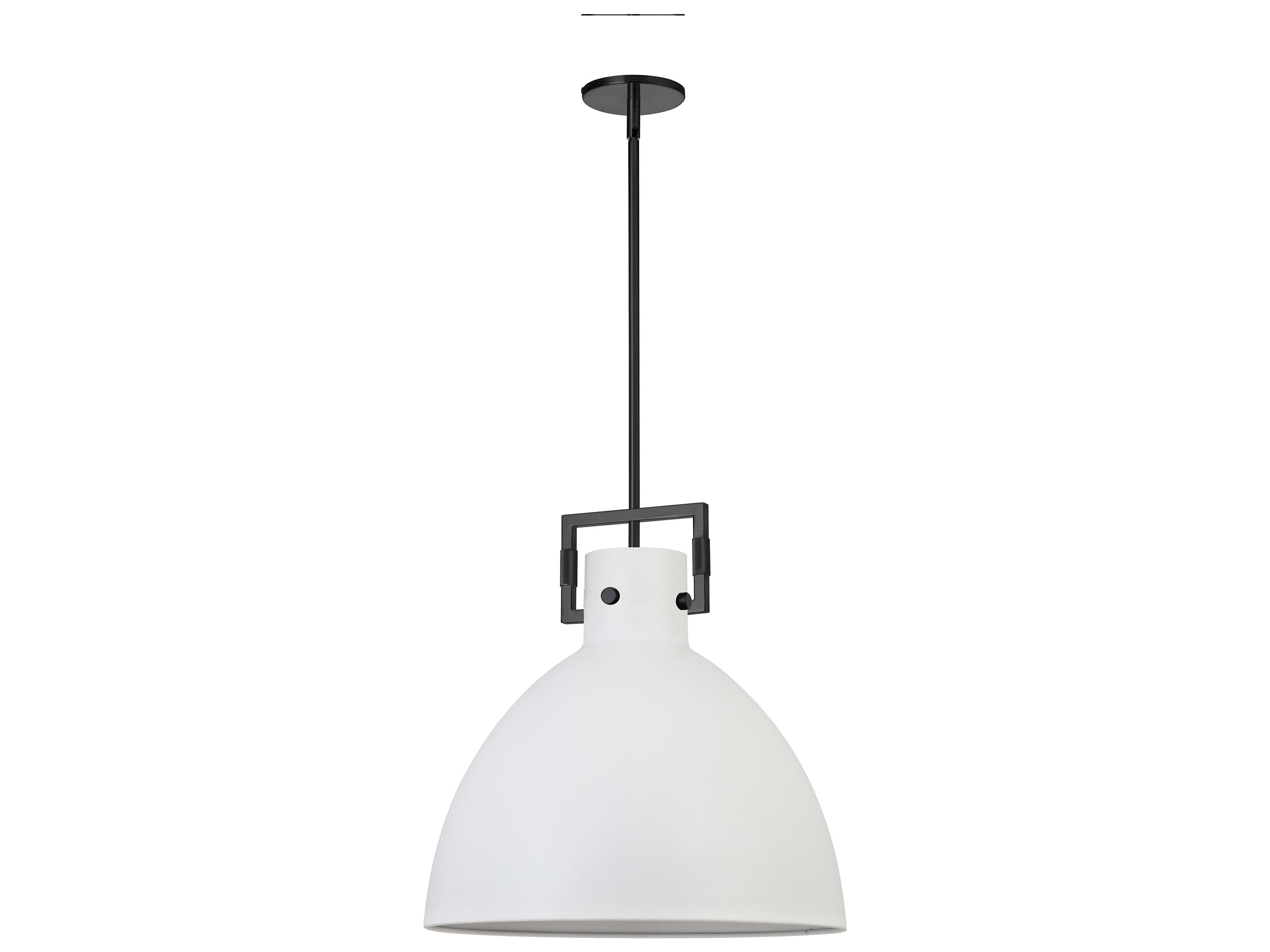 Dainolite Liberty 1-Light Matte White Black Dome Pendant