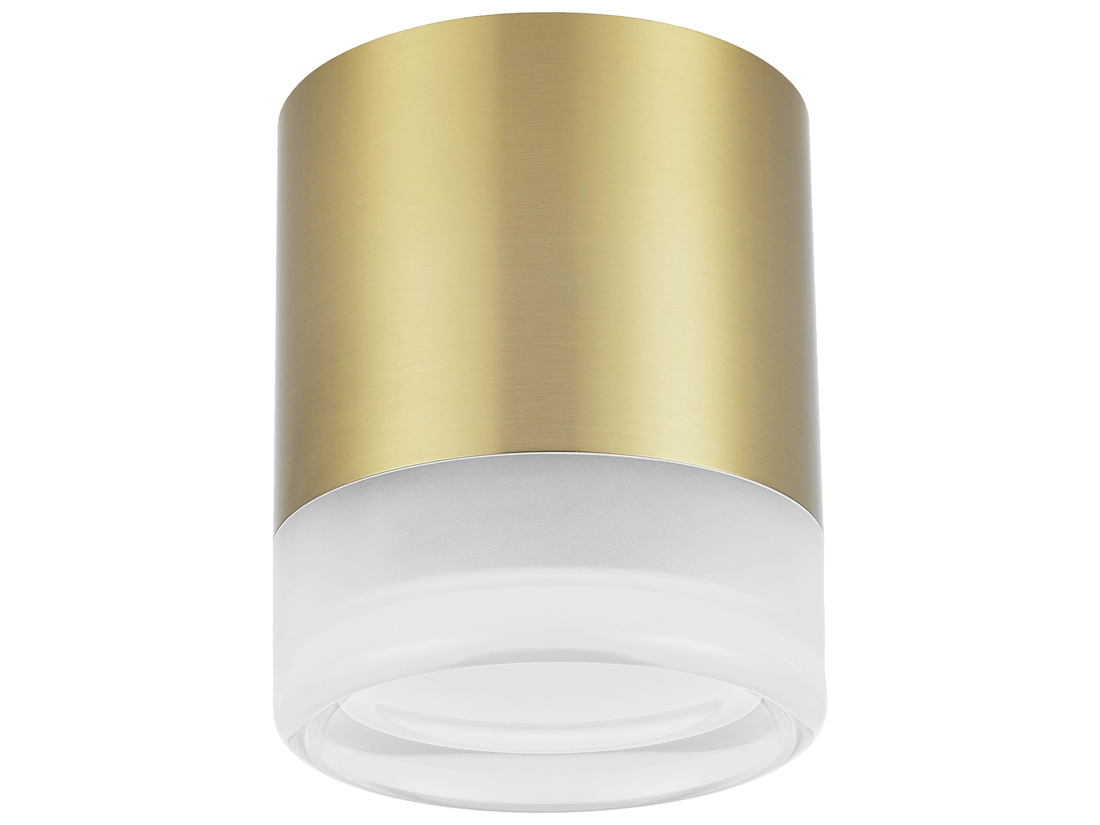 Dainolite Lucia 1-Light Aged Brass Cylinder Flush Mount