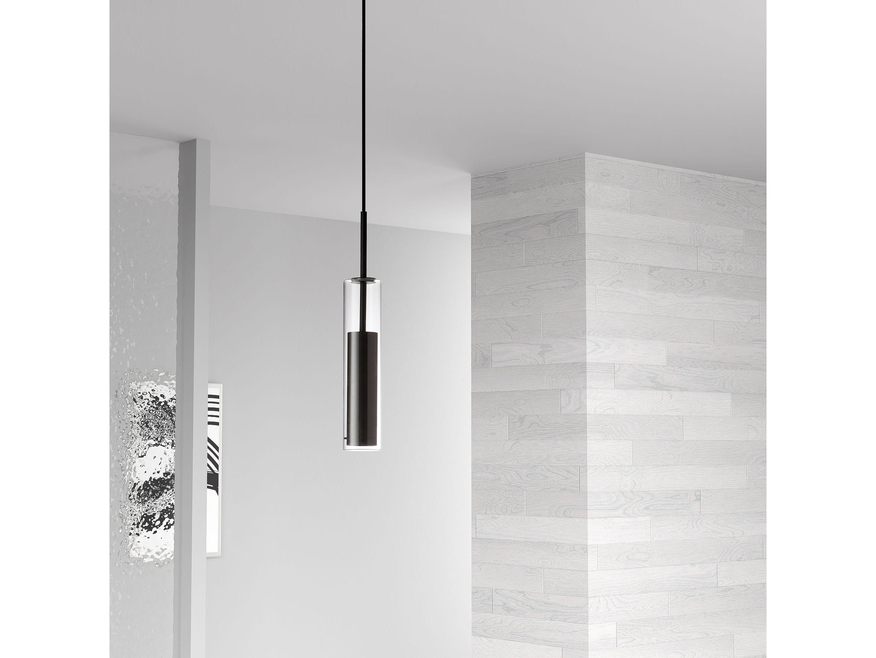 Dainolite Luna 1-Light Black Cylinder Mini Pendant
