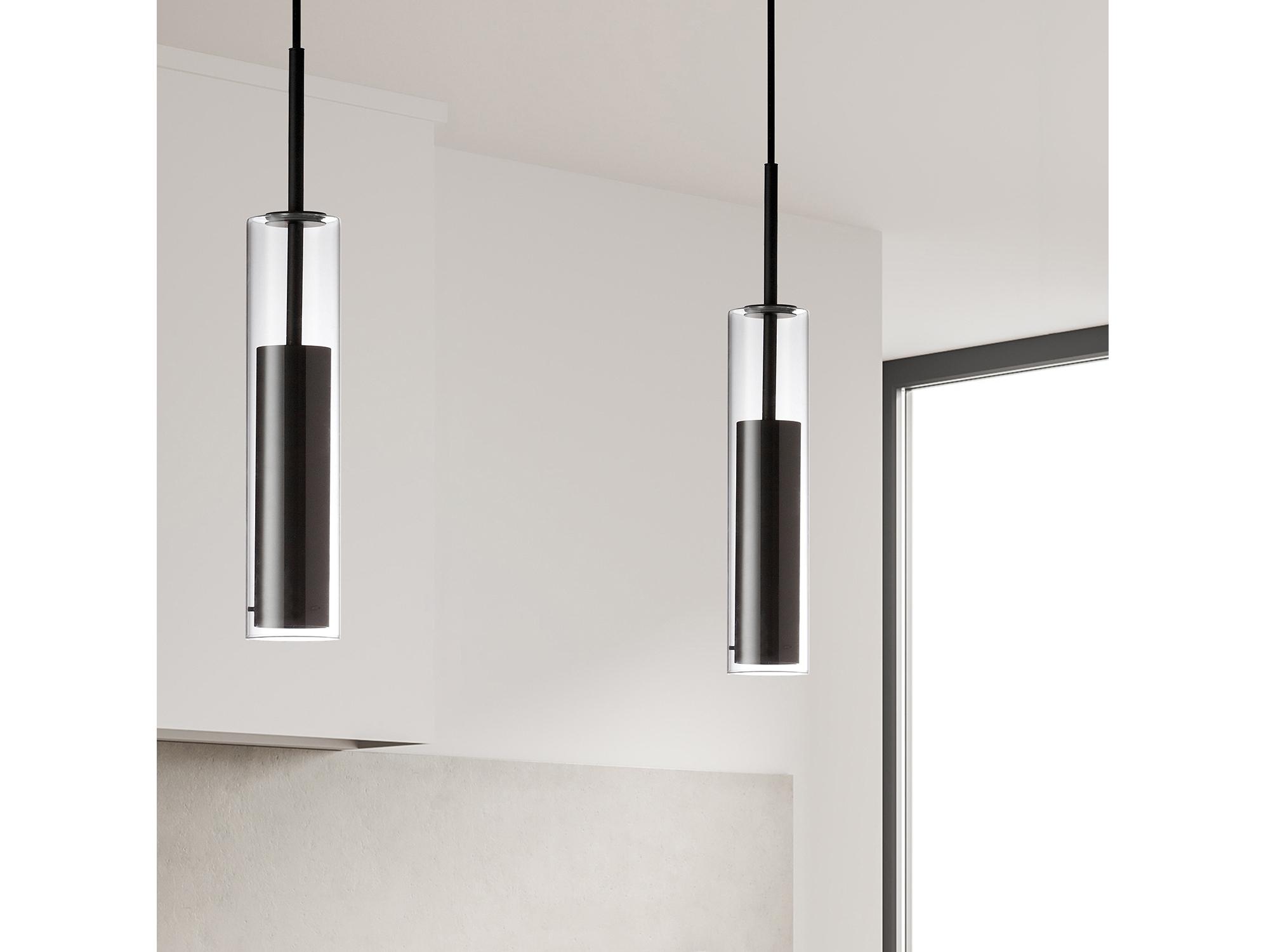 Dainolite Luna 1-Light Black Cylinder Mini Pendant