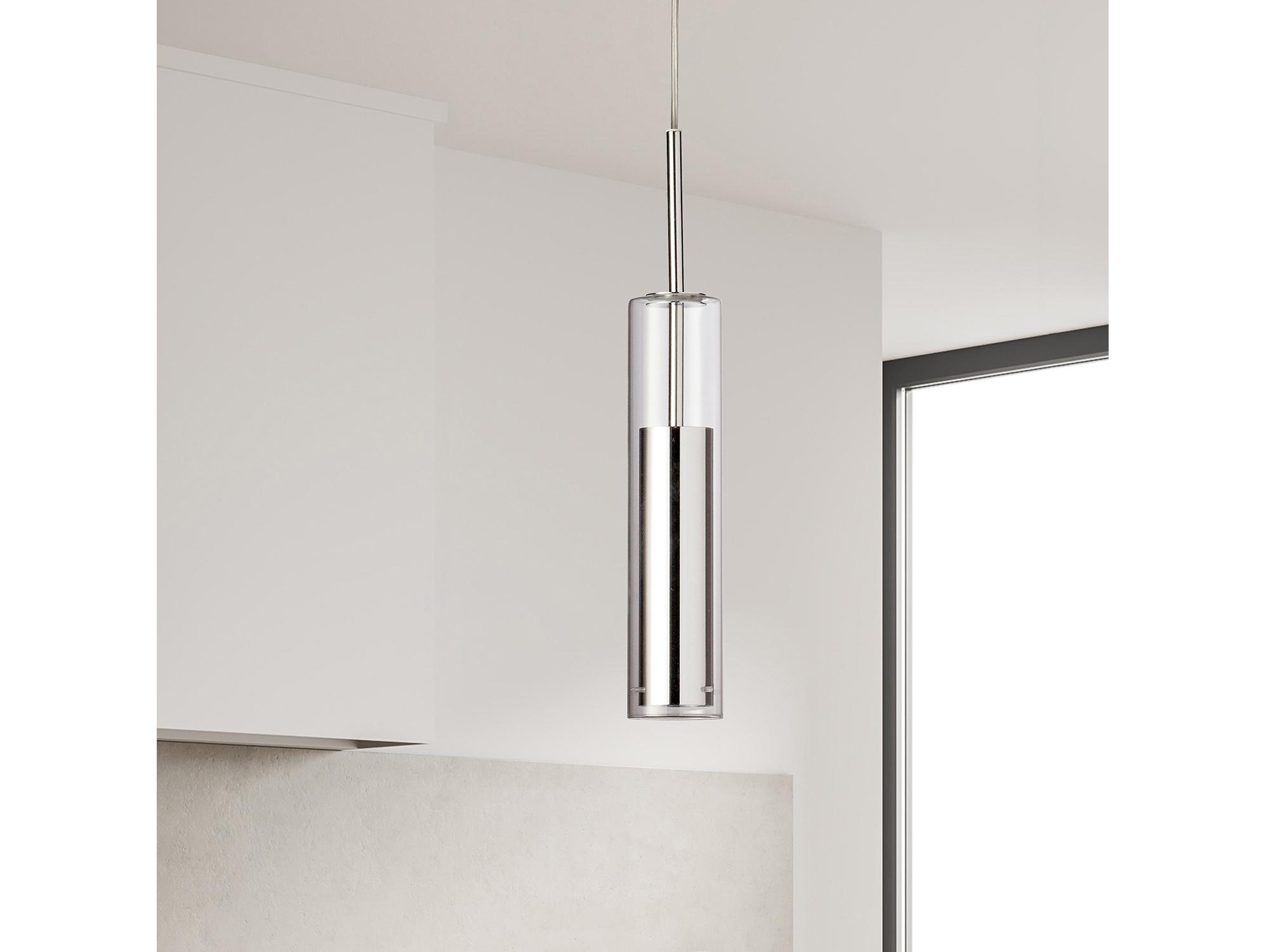 Dainolite Luna 1-Light Polished Chrome Cylinder Mini Pendant