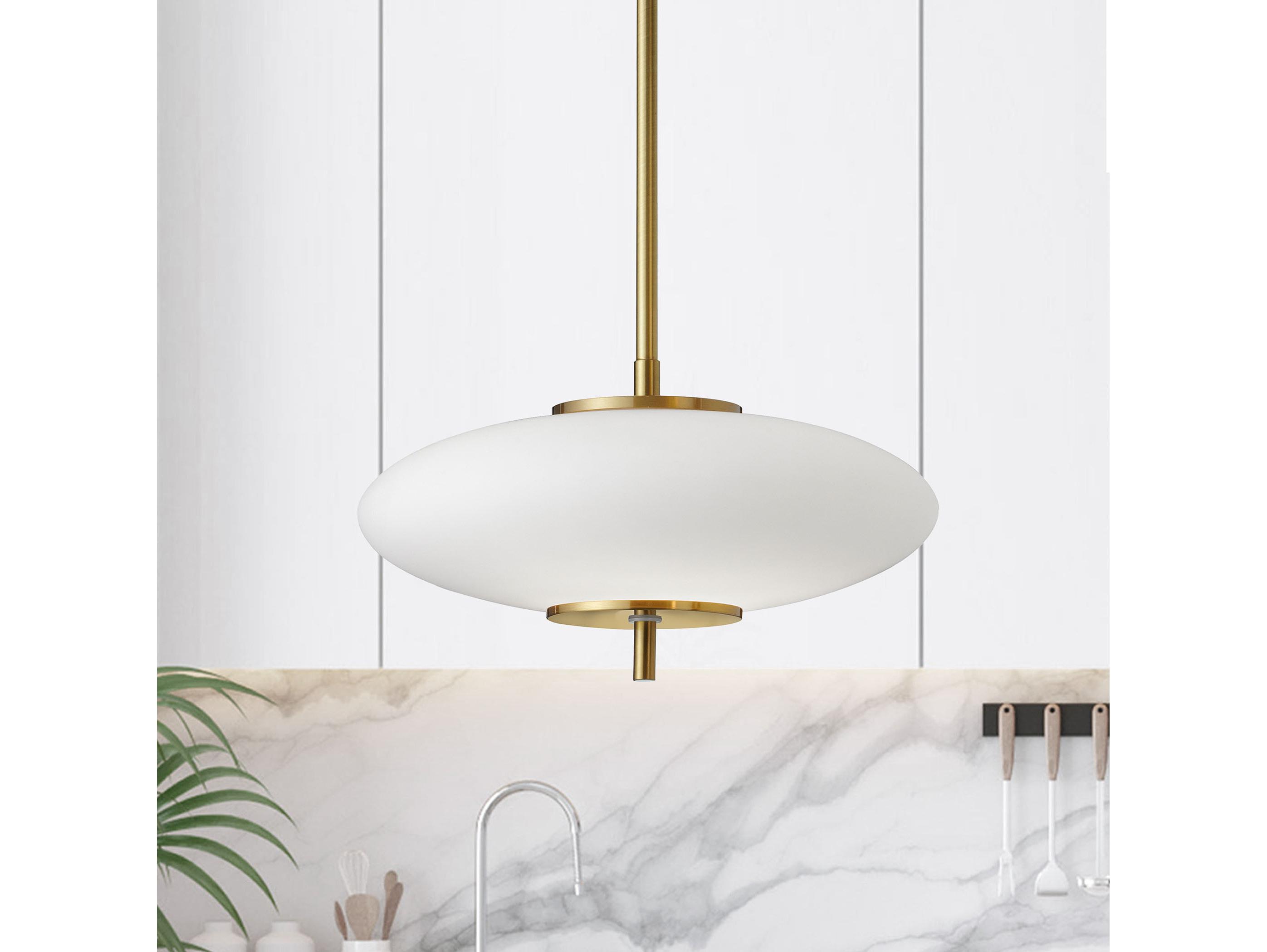 Dainolite Maddie 1-Light Aged Brass Mini Pendant