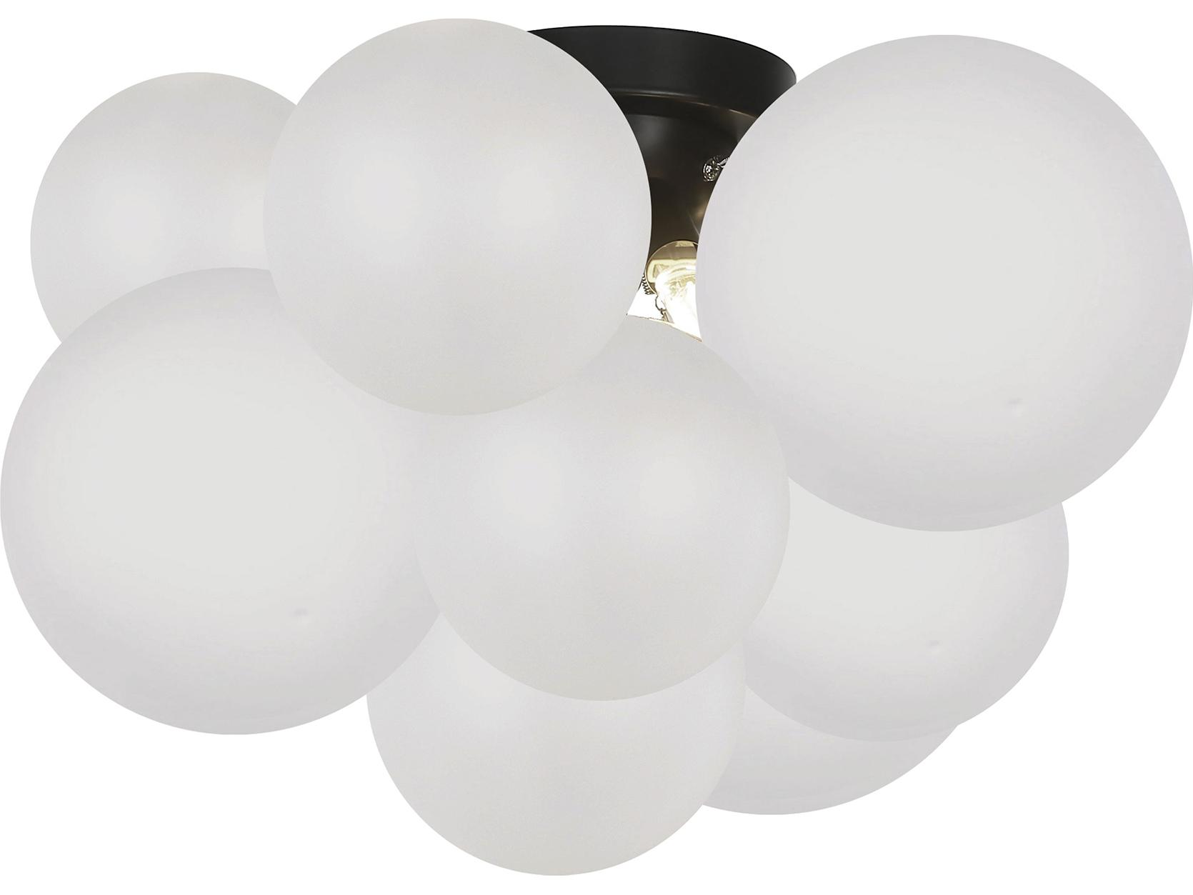 Dainolite Miles 3-Light Matte Black Globe Flush Mount