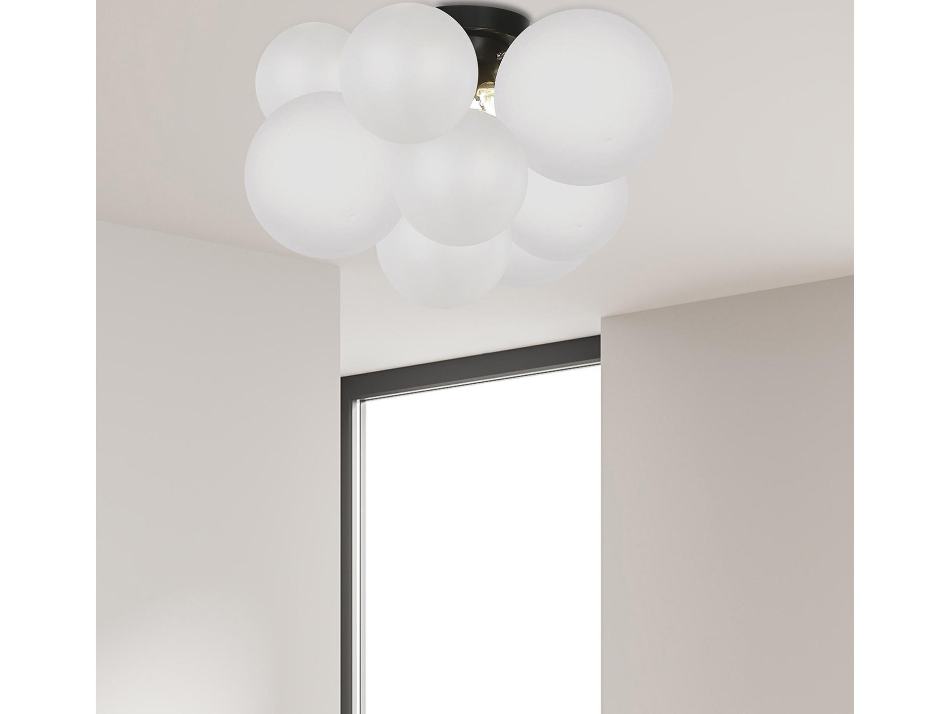 Dainolite Miles 3-Light Matte Black Globe Flush Mount