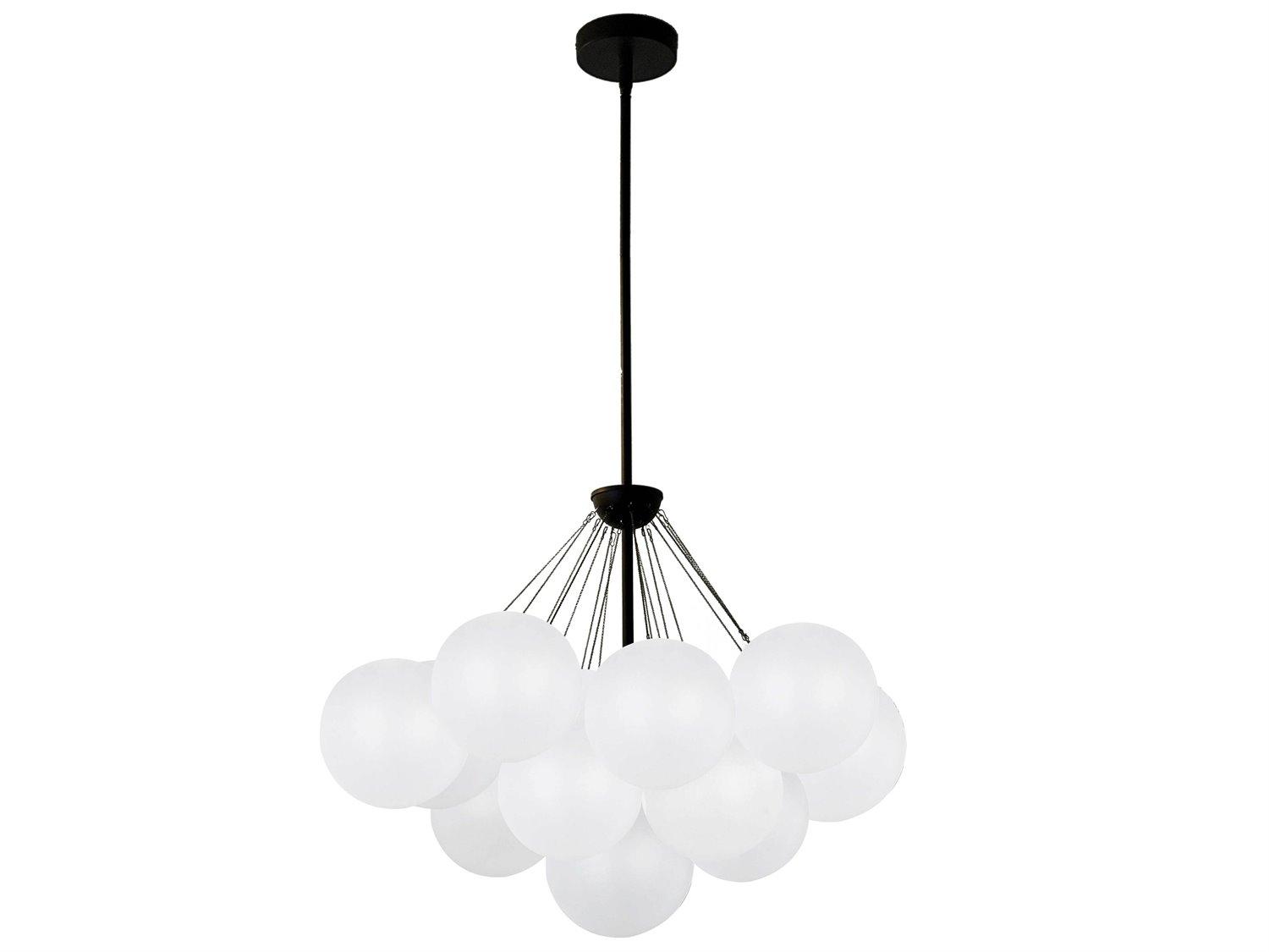 Dainolite Miles 4-Light Matte Black Globe Chandelier
