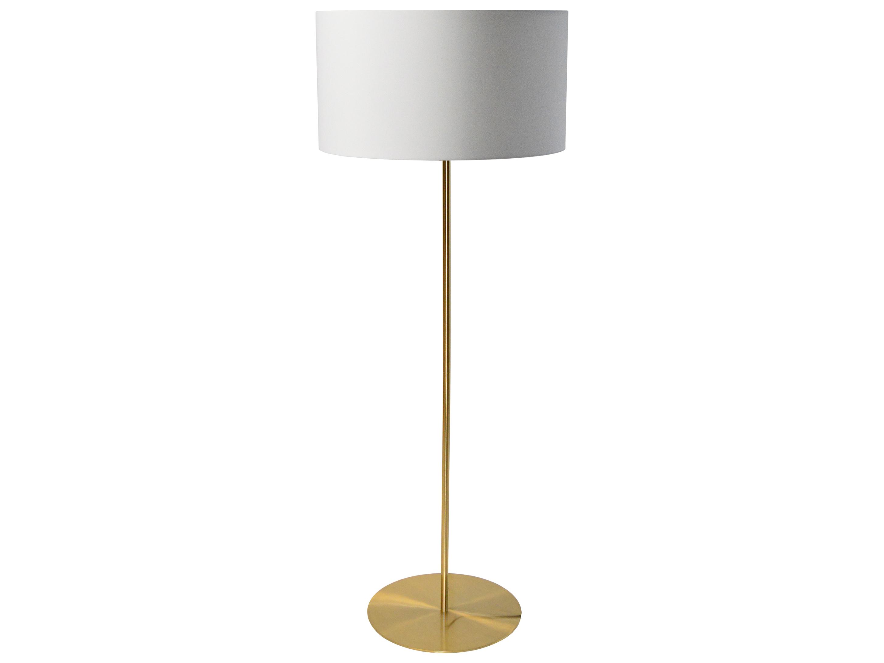 Dainolite Maine Aged Brass White Fabric Floor Lamp