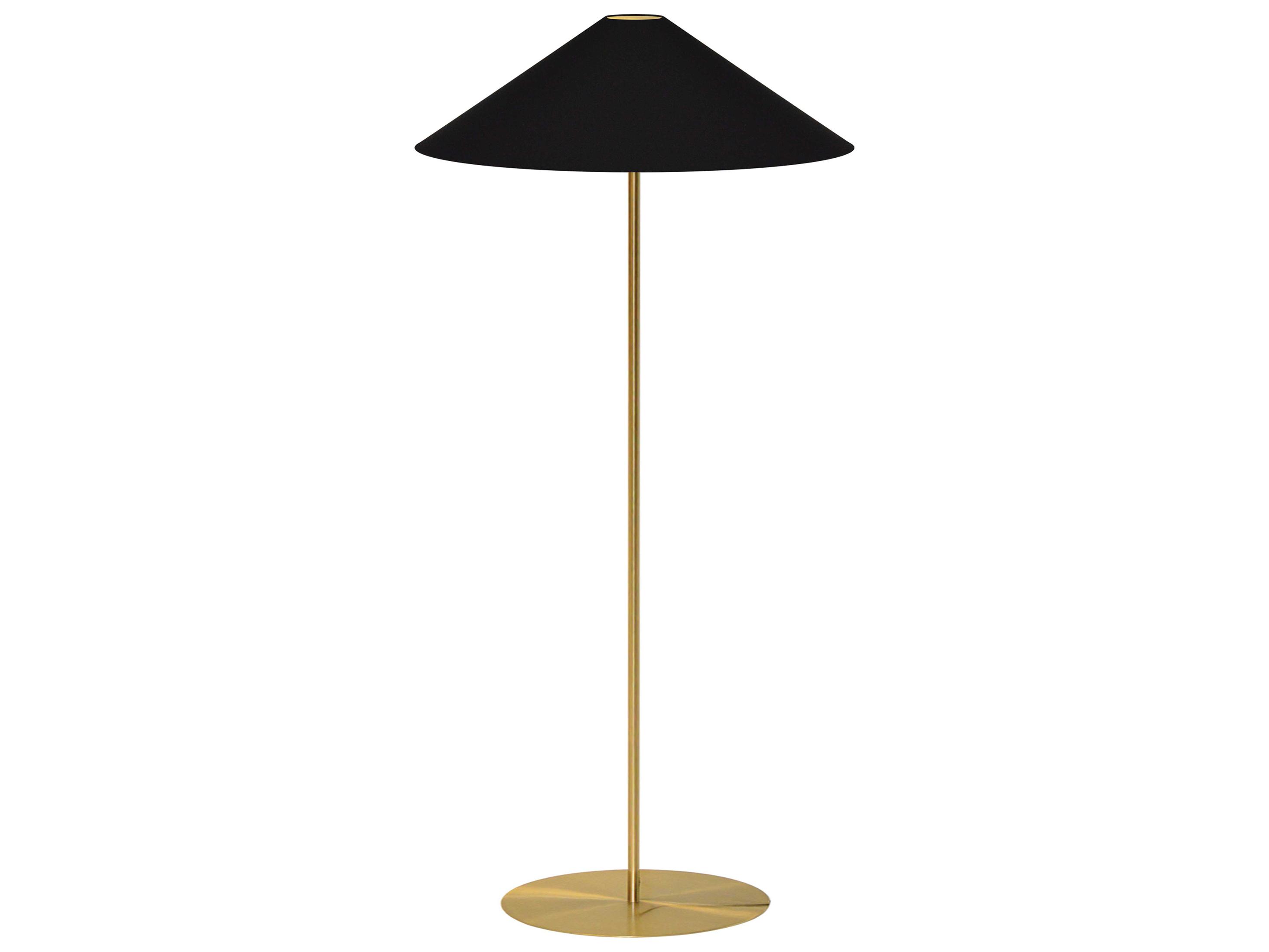 Dainolite Maine Aged Brass Black Gold Floor Lamp