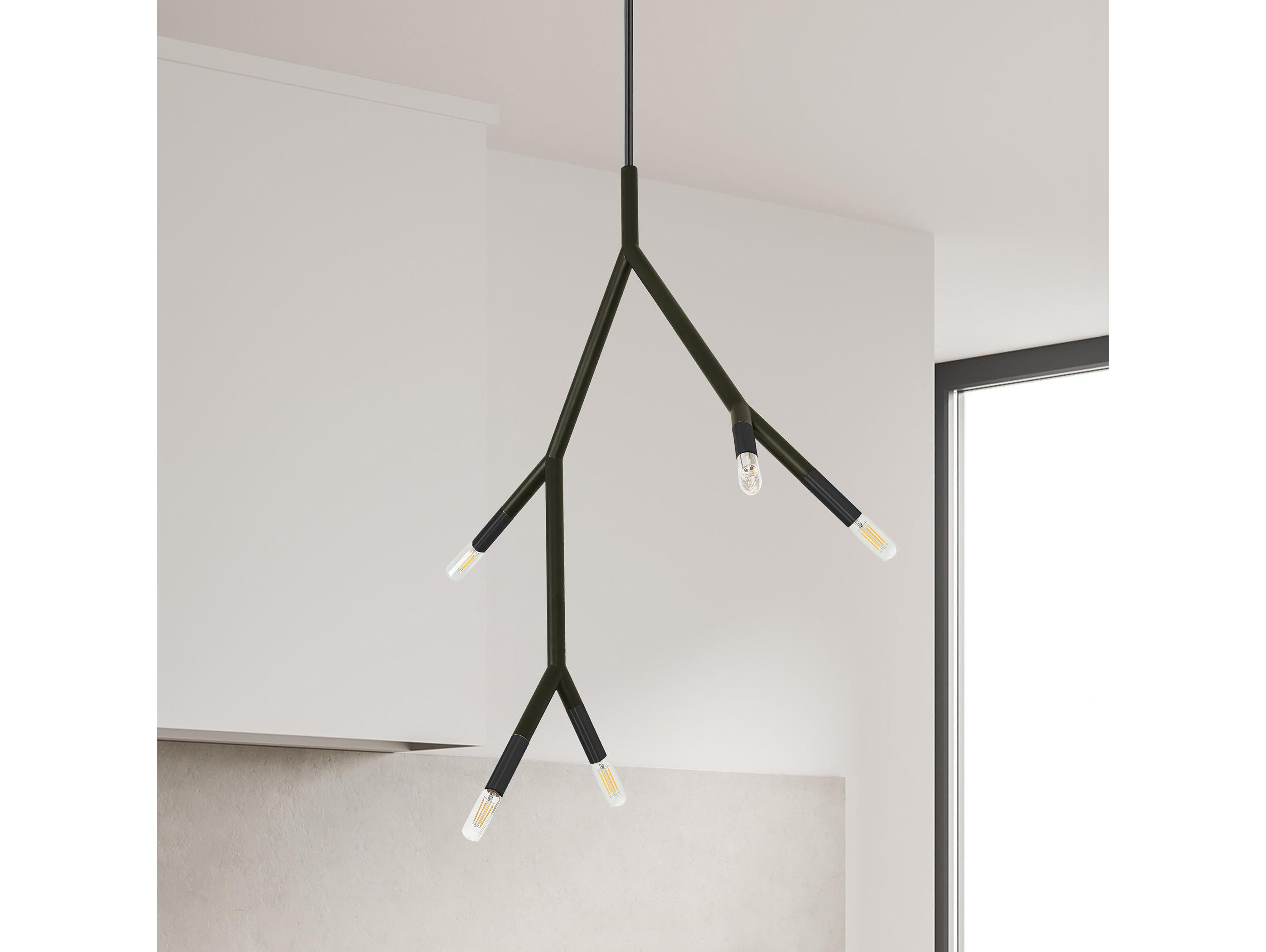 Dainolite Morgan 5-Light Matte Black Linear Mini Pendant