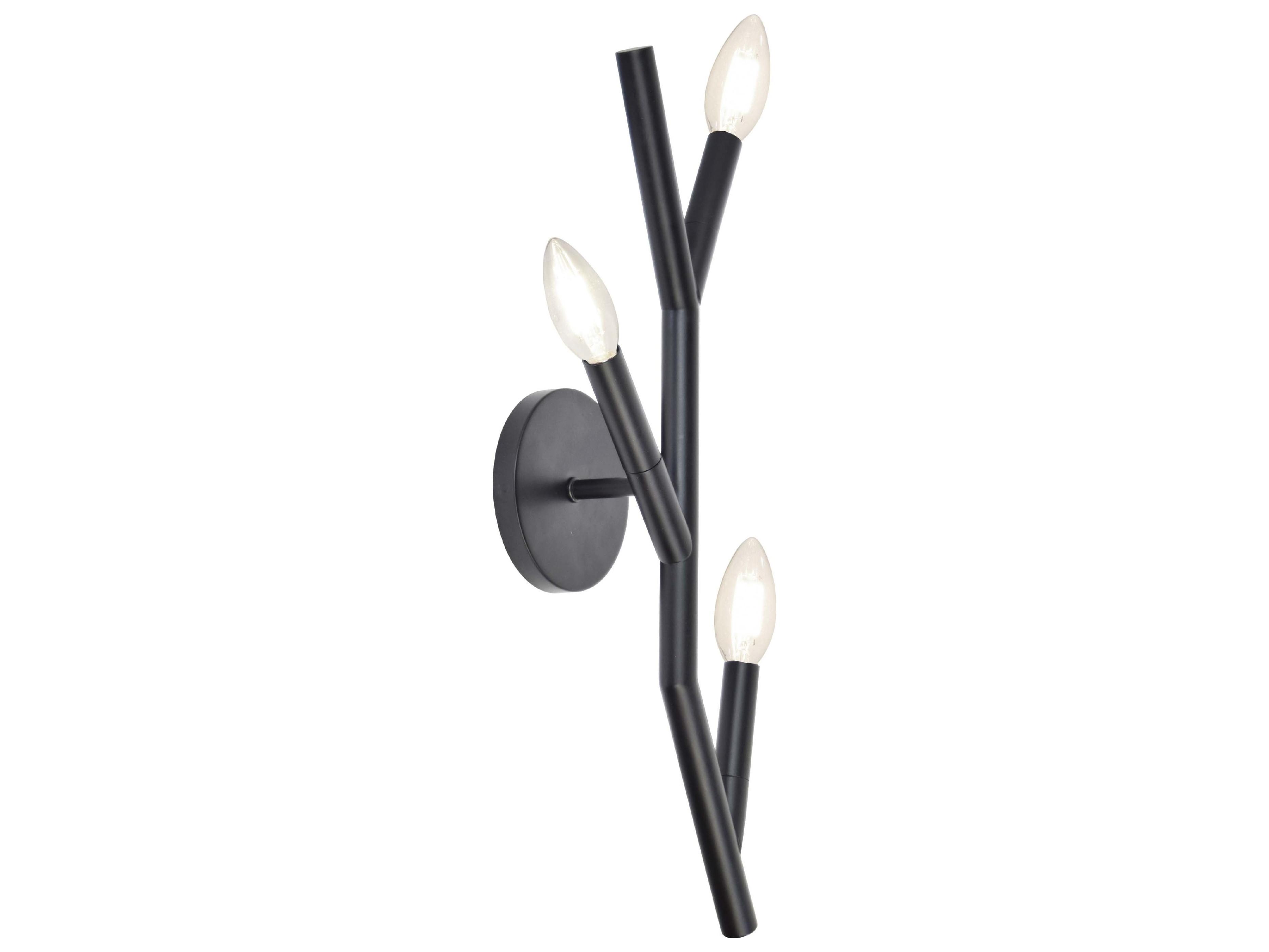 Dainolite Morgan 3-Light Matte Black Wall Sconce