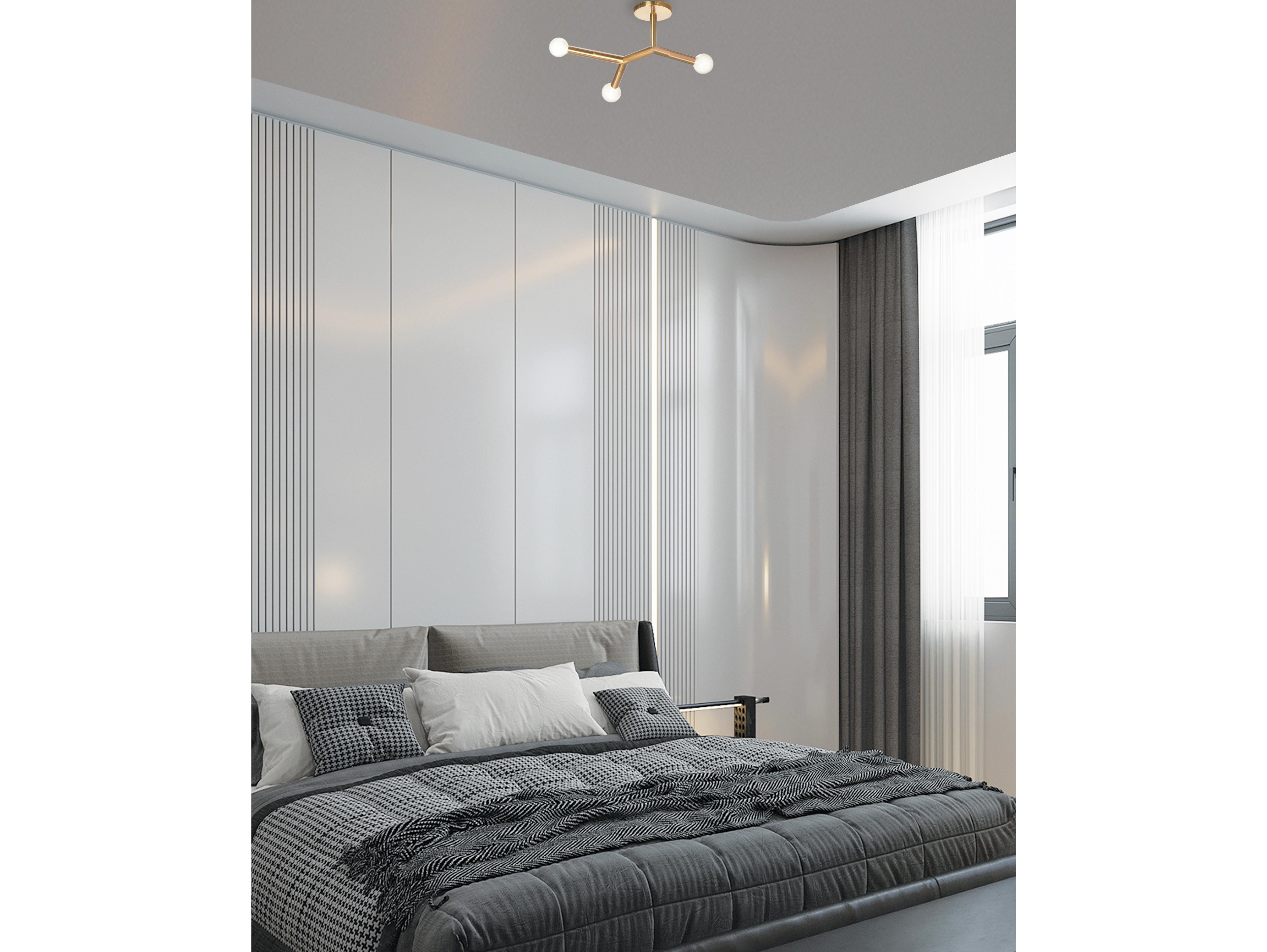 Dainolite Morgan 3-Light Aged Brass Linear Semi Flush Mount