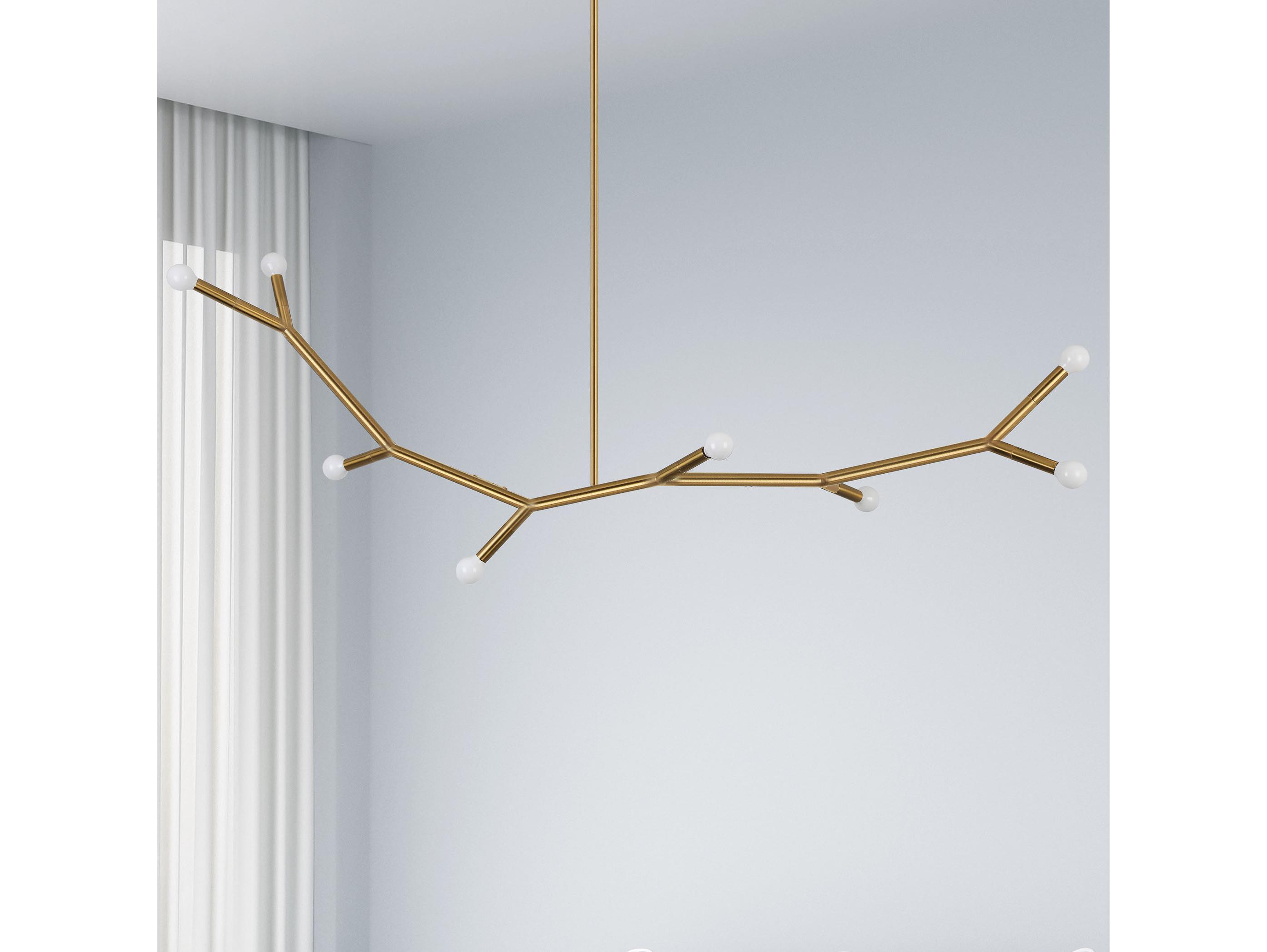 Dainolite Morgan 8-Light Aged Brass Linear Island Pendant