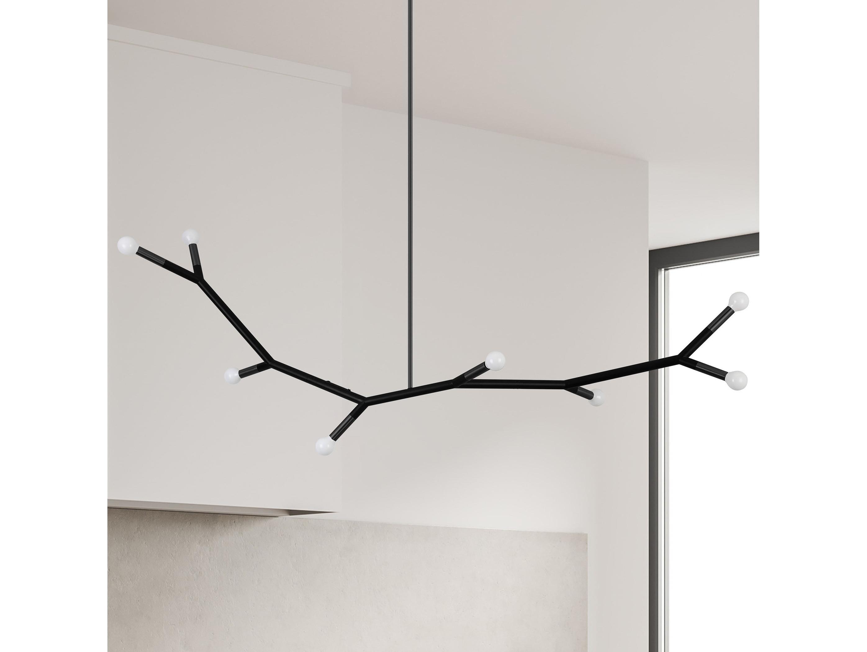 Dainolite Morgan 8-Light Matte Black Linear Island Pendant