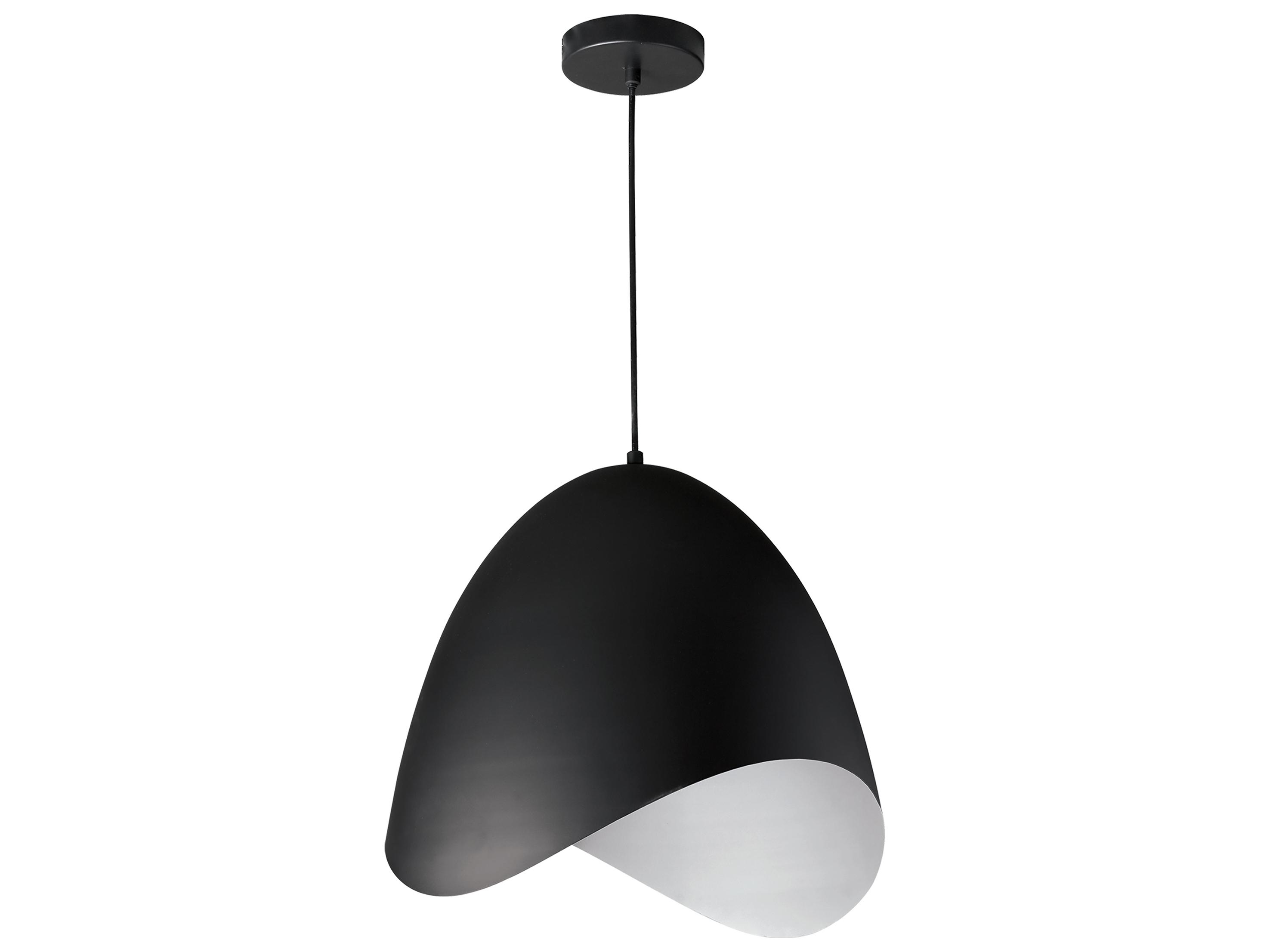 Dainolite Myra 1-Light Black White Dome Pendant
